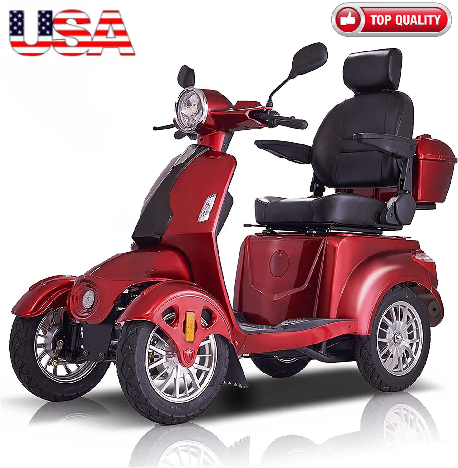 4 Wheels Heavy Duty Electric Mobility Scooter 500lbs Capacity All Terrain Senior