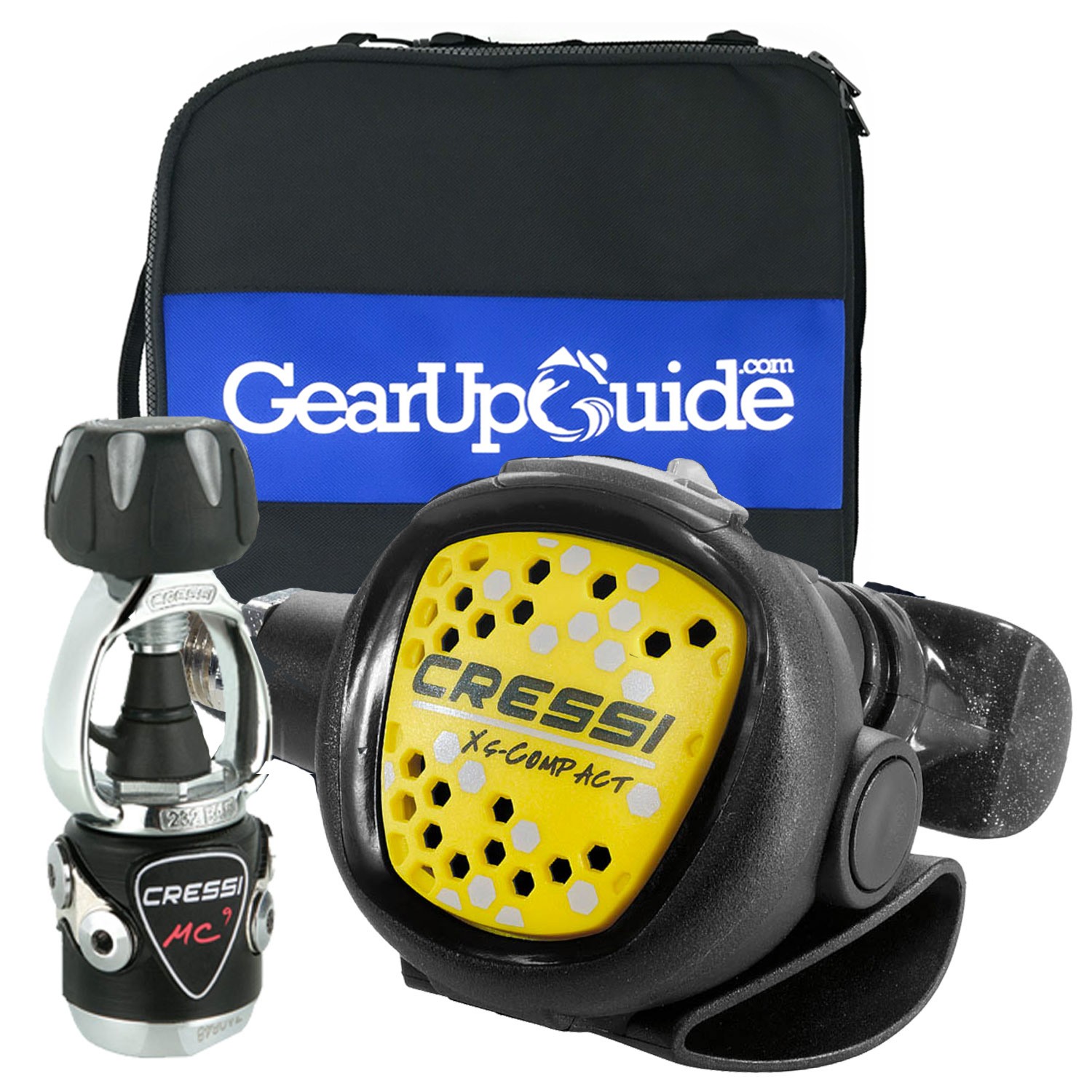 Cressi Compact MC9 Scuba Regulator w/ Gear up Guide Regulator Bag