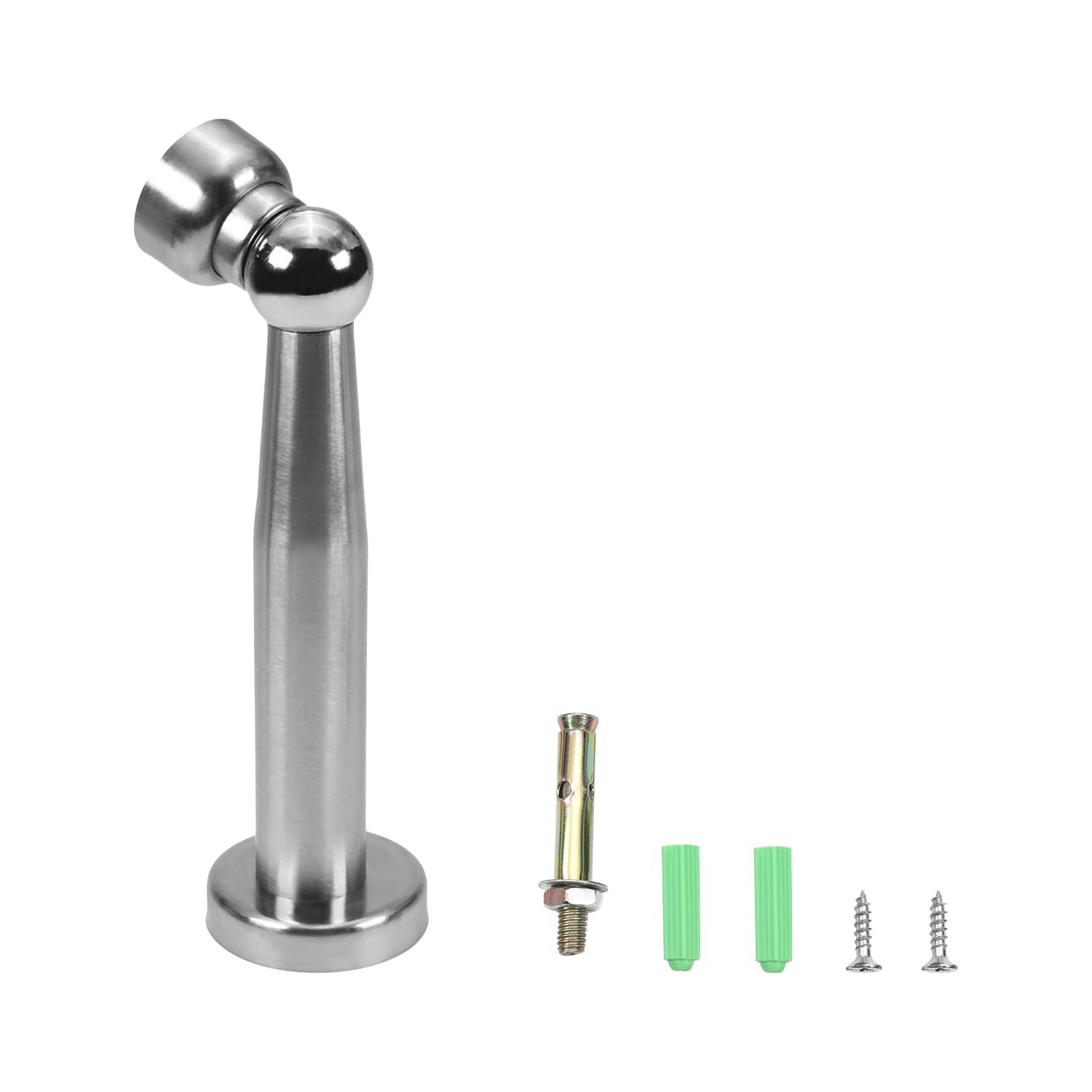 MroMax 1pcs Magnetic Door Stop Brushed Silver Tone 147mm 147mm, 1Pc