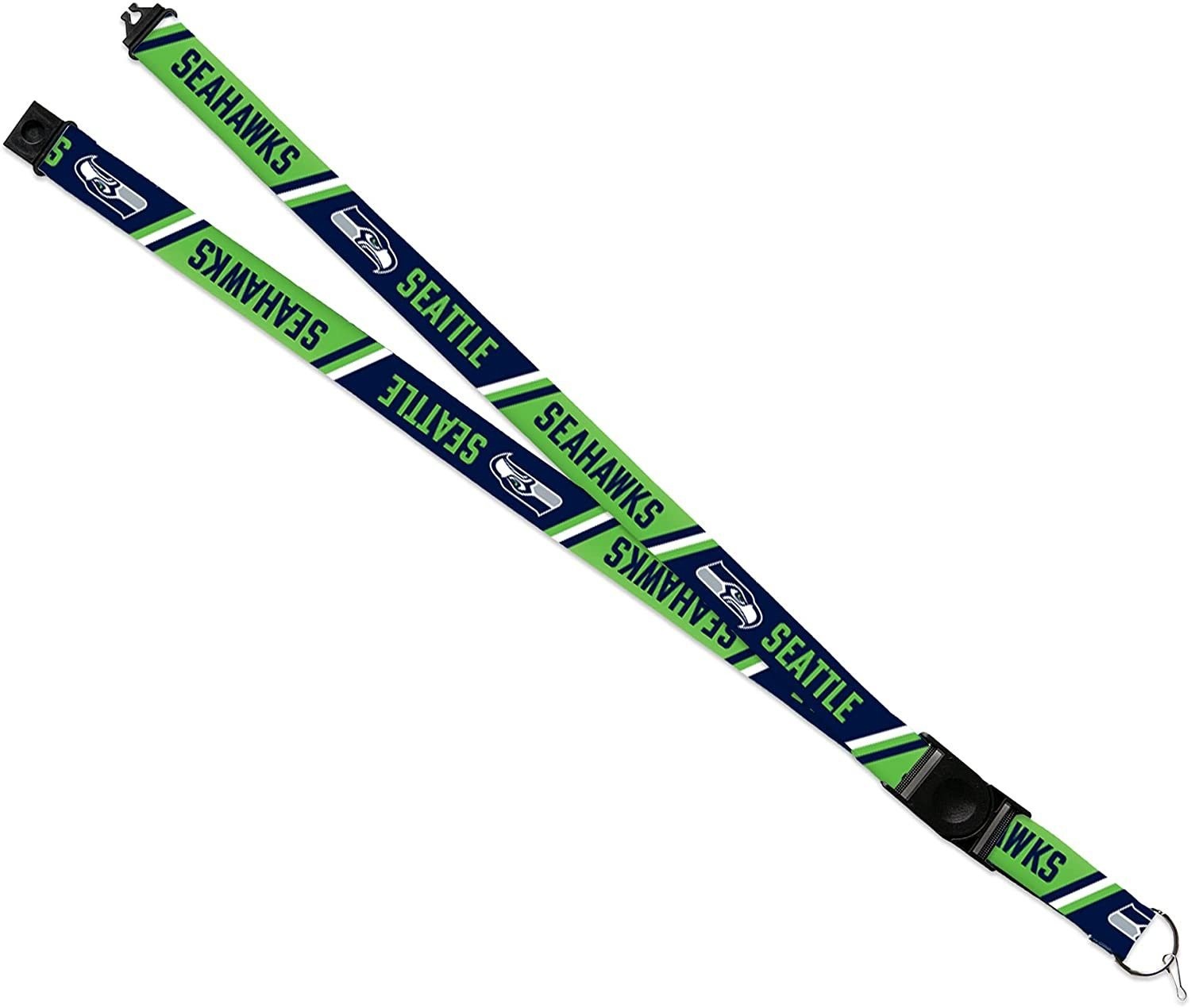 Seattle Seahawks Lanyard Keychain Double Sided Breakaway Safety Design Adult 18