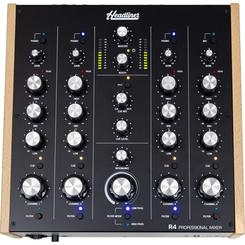 Headliner R4 4-Channel analog rotary DJ mixer with built-in Filter
