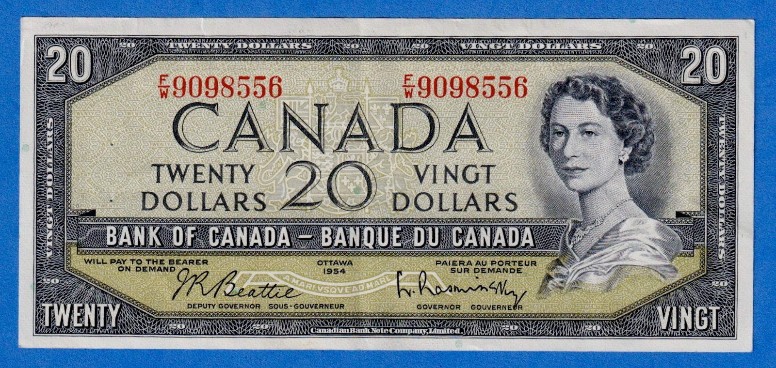 Canada $20 1954 BC-41b / P-80b - QE II - Circulated Note F/W 9098556