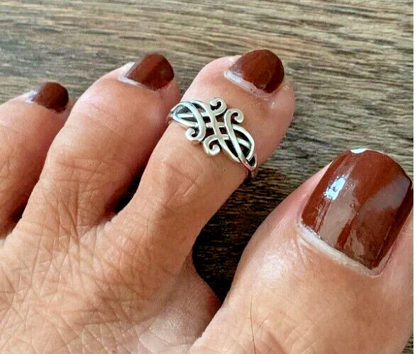Valentine's Stylish Gift For Women's Solid Metal Adjustable Toe Ring 925 SS