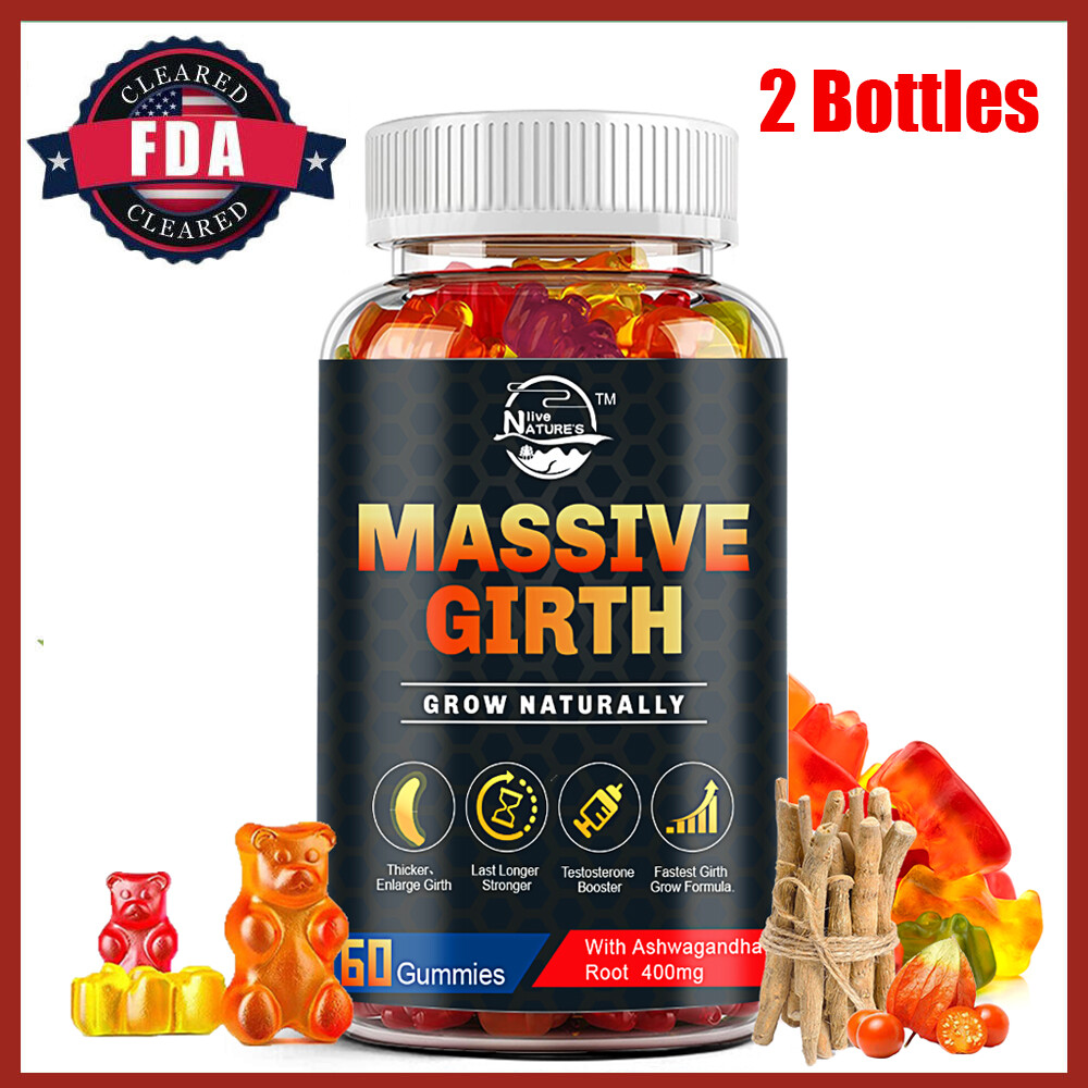 120PCS XXXL Plus Size Male ENLARGER Longer Wider Bigger Natural Growth Gummies