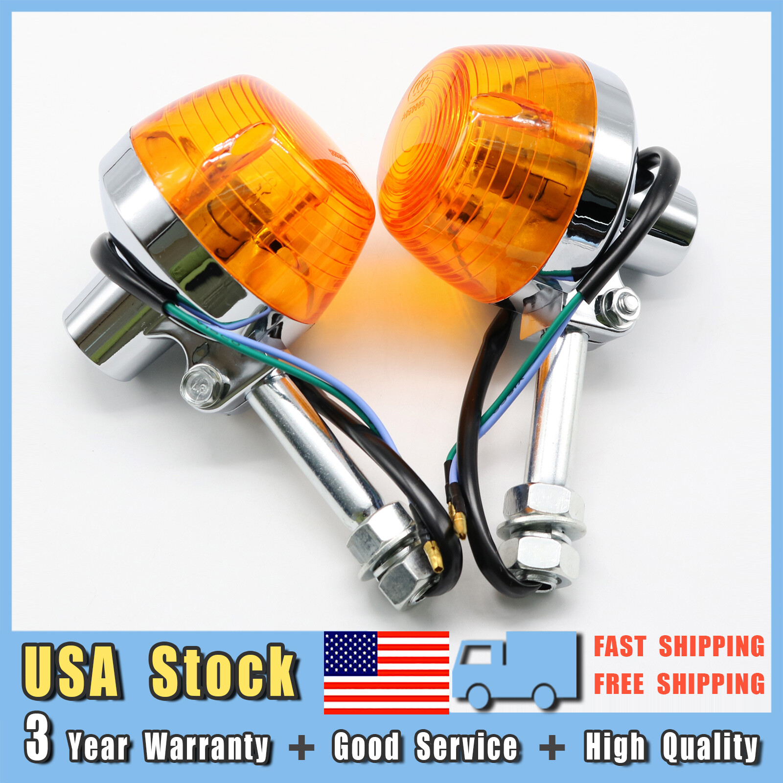 2PCS Rear Turn Signal - Single Filament FOR Honda CB175/200/350/450/500/750 USA