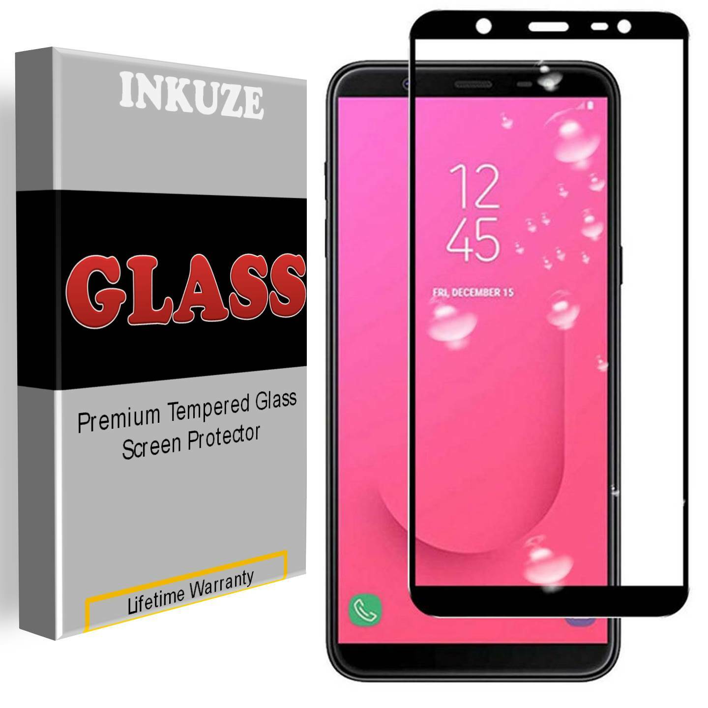 Tempered Glass [FULL COVER] Screen Protector Guard For Samsung Galaxy J8 (2018)