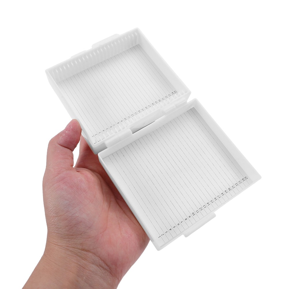 Microscope Slides Box: 25-Slot Glass Microscope Slides Storage Box - Laboratory
