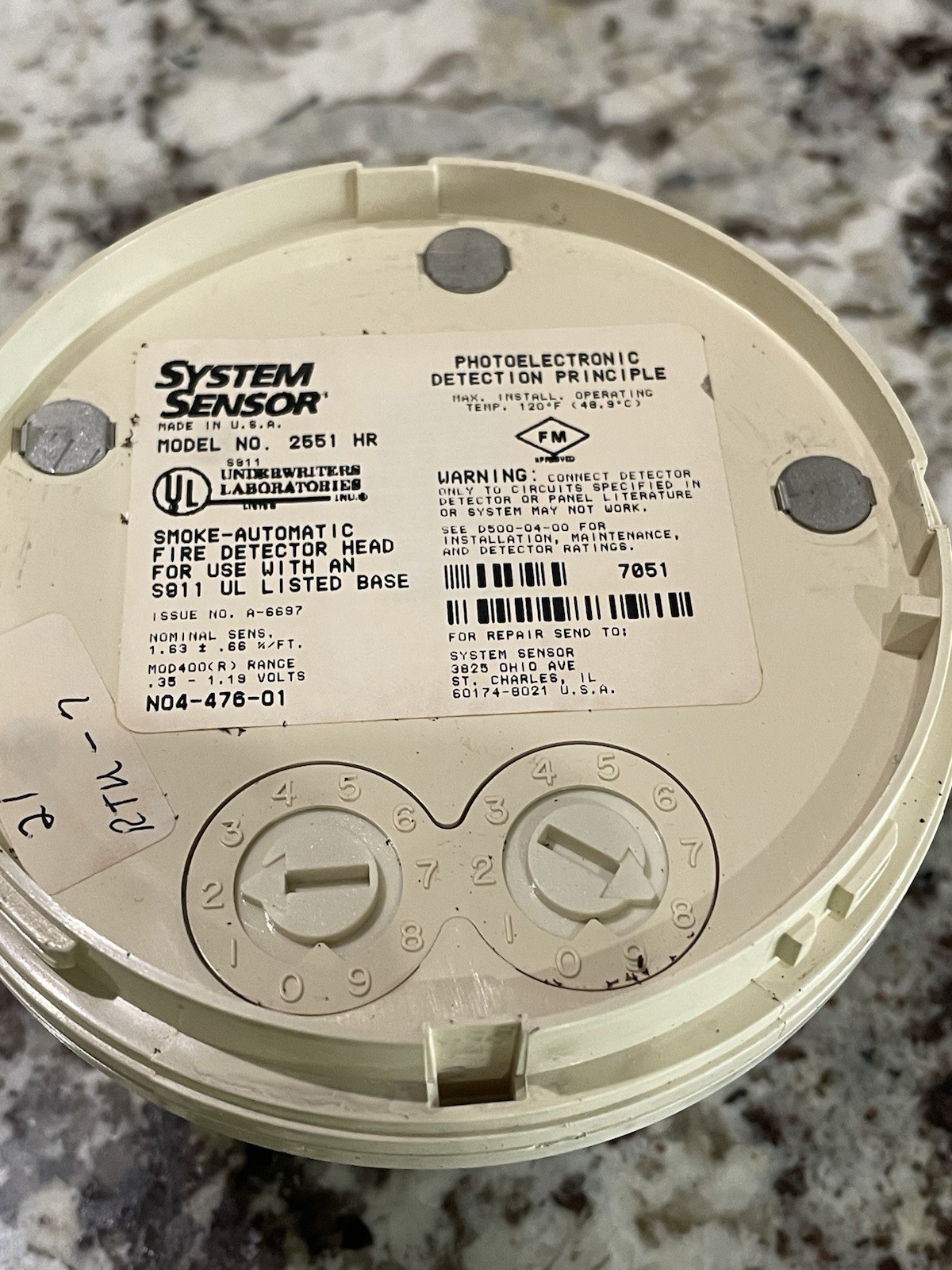 (TESTED) System Sensor 2551RH Duct Detector Photoelectric Head