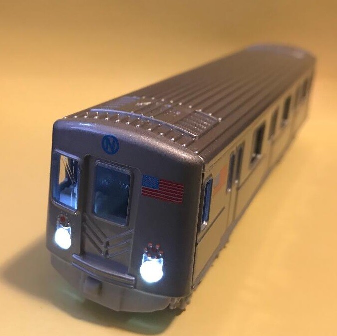 New York City MTA Metro subway rail train diecast model with Light and sound 7"