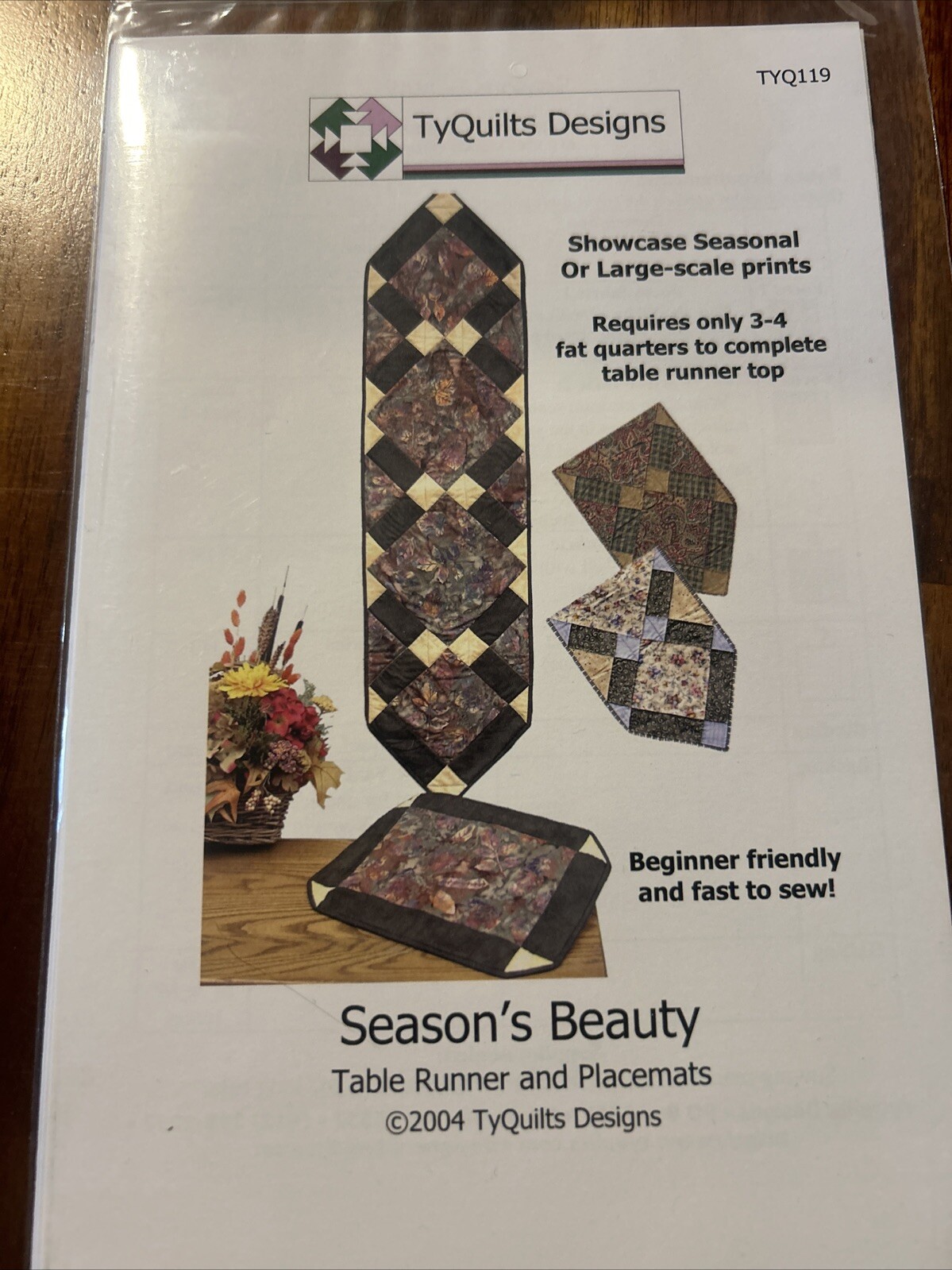 Season’s Beauty Table Runner And Placemats Pattern TyQuilts Designs TYQ119