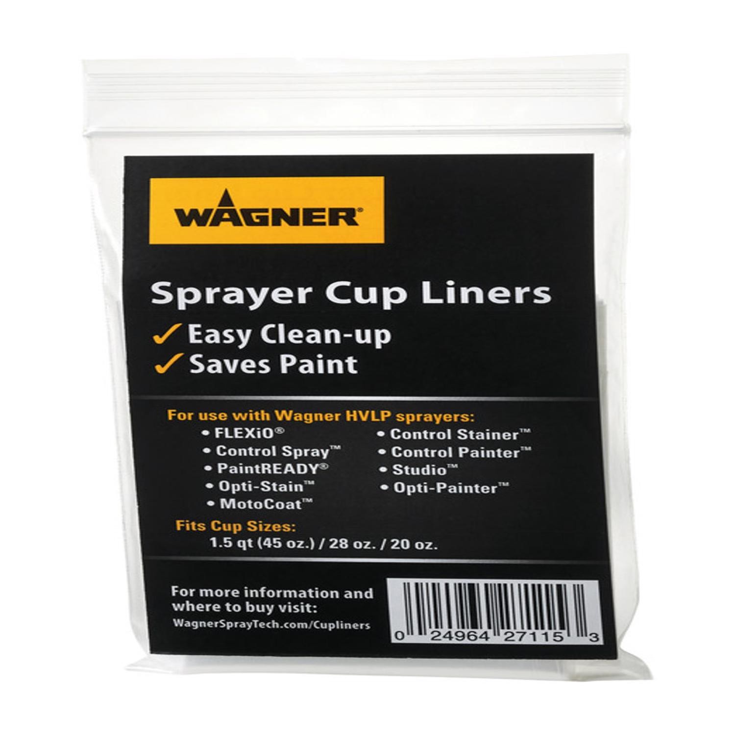 Wagner 529071 Plastic Disposable Handheld Sprayer Cup Liner 45 oz.