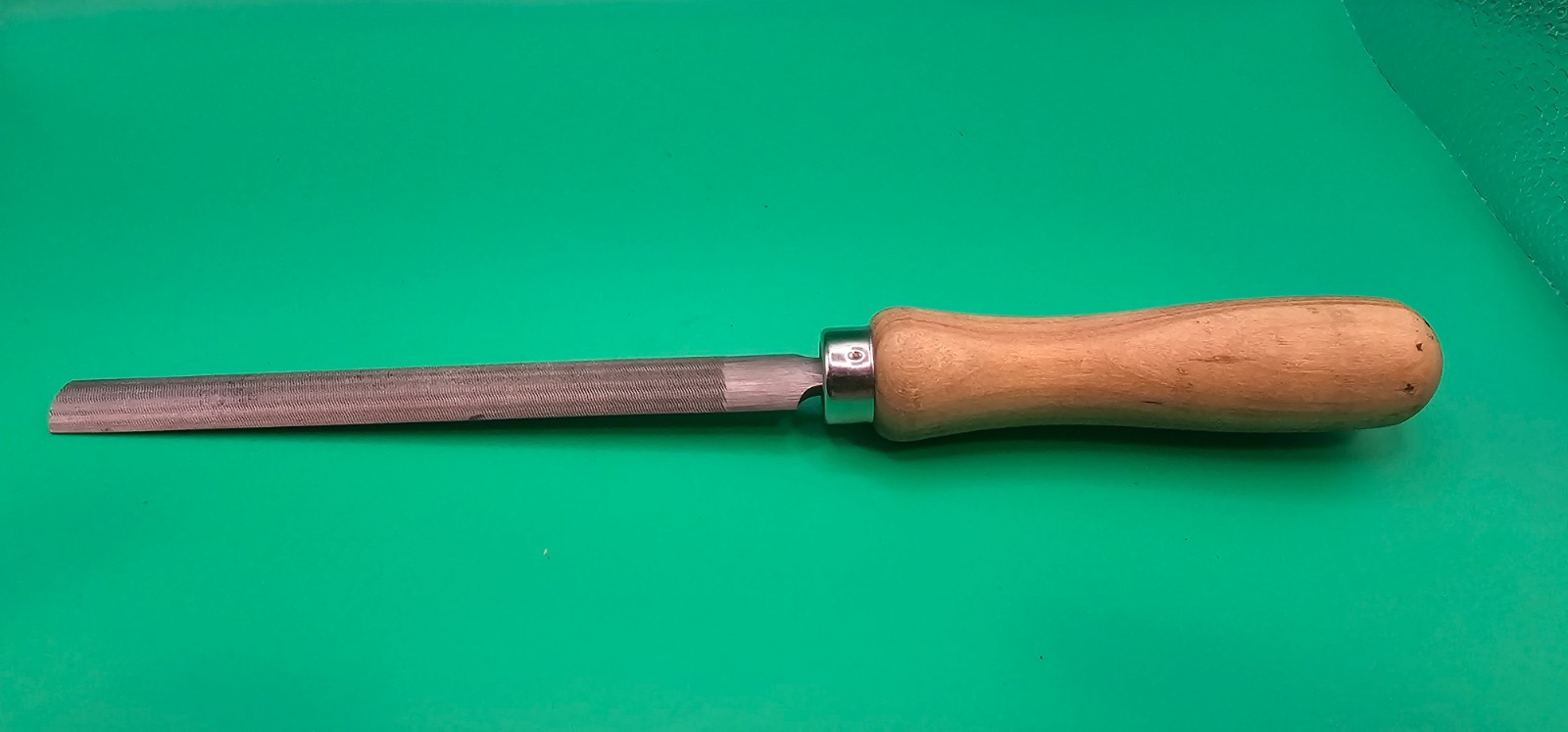 Vintage  NICHOLSON  8" Half Round, 2nd Cut Hand File on Handle, Made in USA