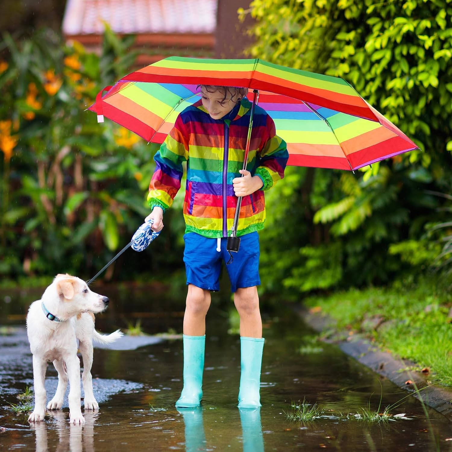 Silkfly 24 Pcs 8 Rib Rainbow Pride Umbrella Bulk Compact Portable Tri Fold