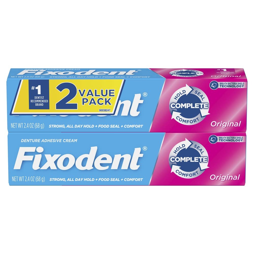 Fixodent Complete Original Denture Adhesive Cream 2.4 oz 2-Pack