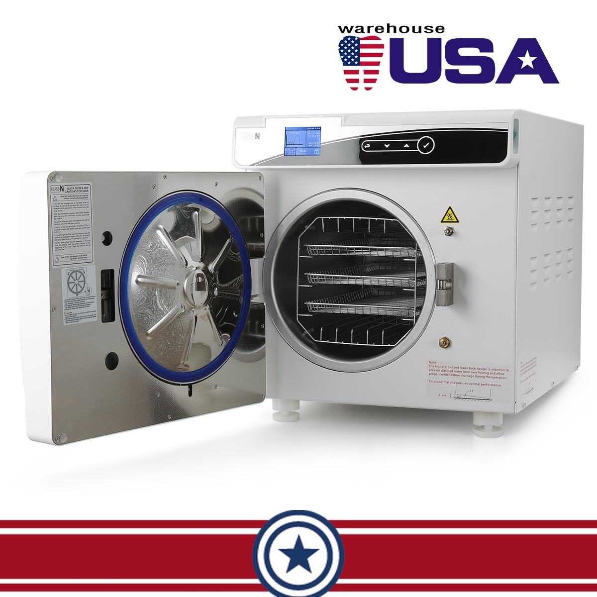Dental autoclave 22L Class N steam sterilizer steam sterilization with drying