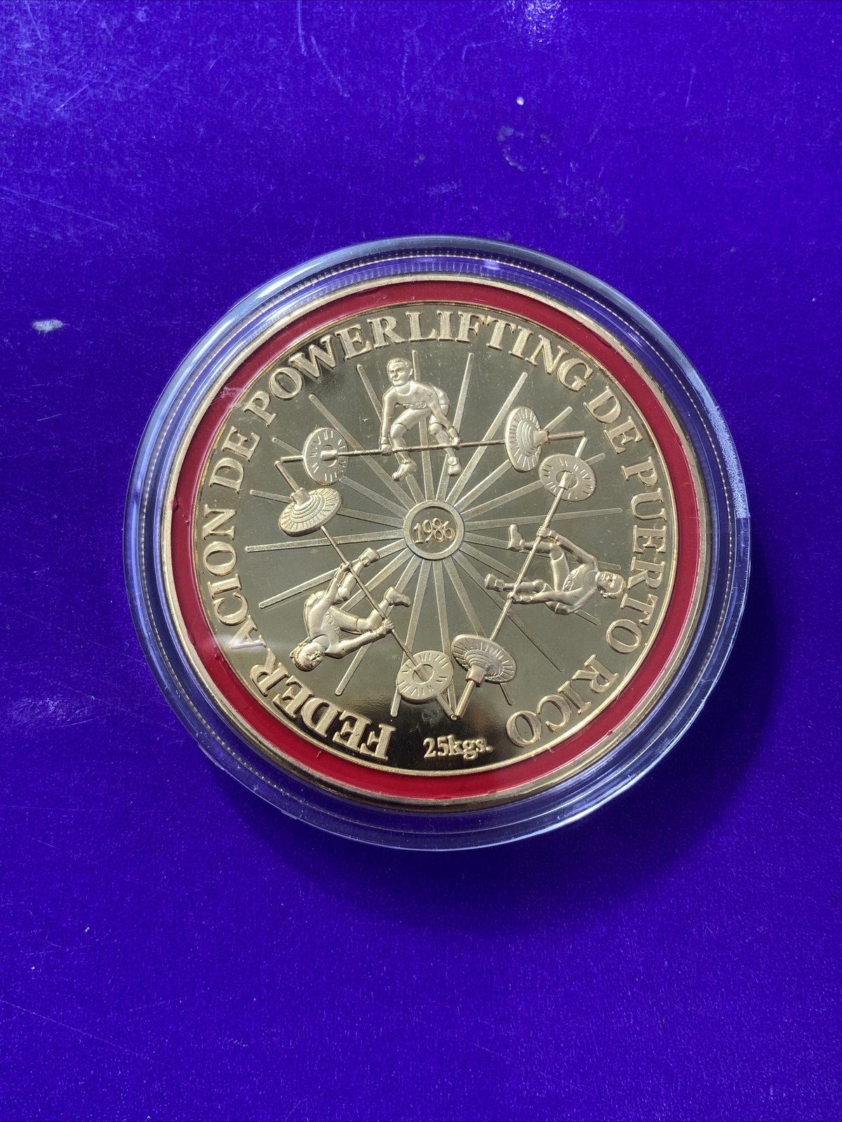 L@@K PUERTO RICO MEDAL BIG FEDERACION POWERLIGTING VERY SCARSE 1986 ONLY 100