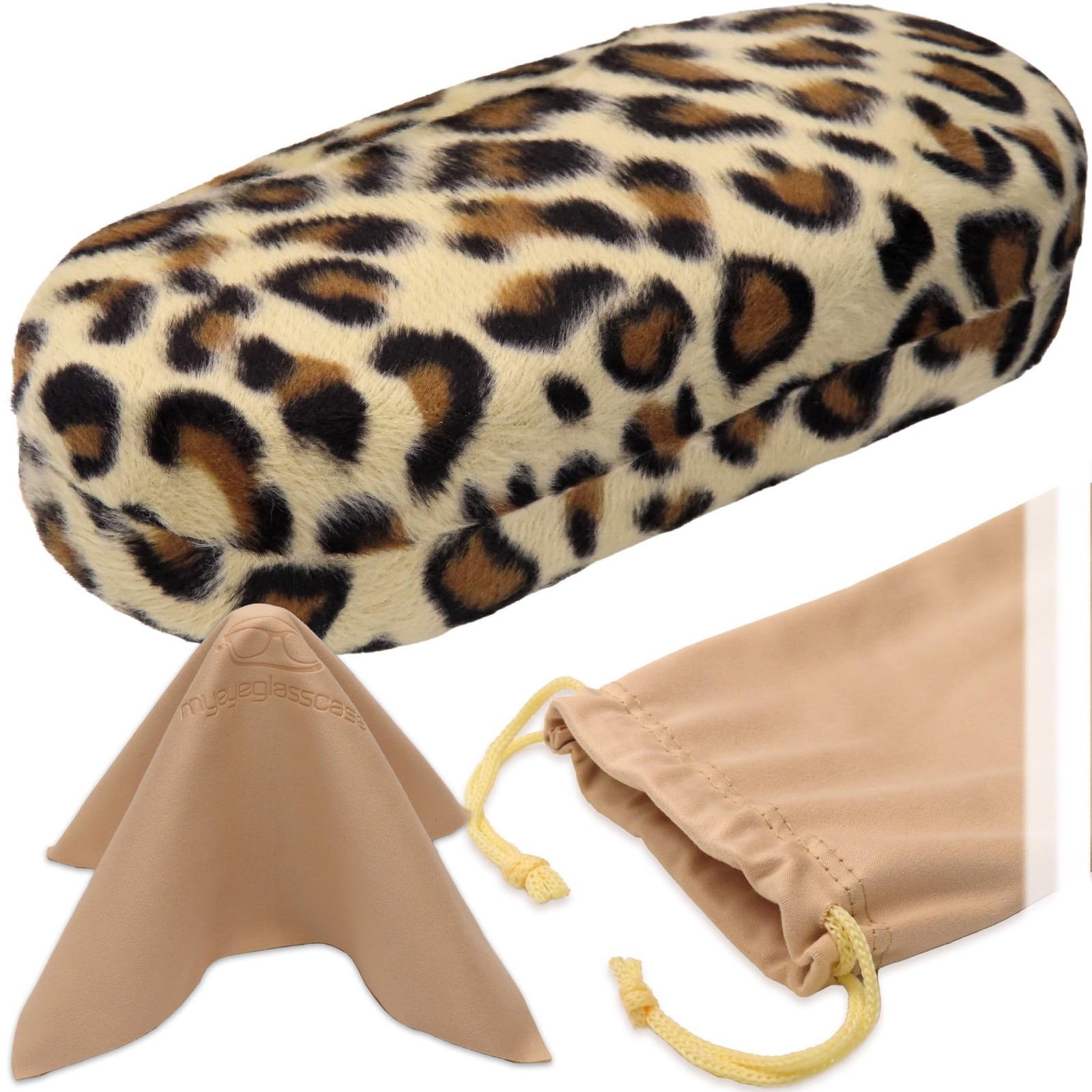 - Premium Leopard Animal Print Hard Shell Sunglass Case with Microfiber Pouch...