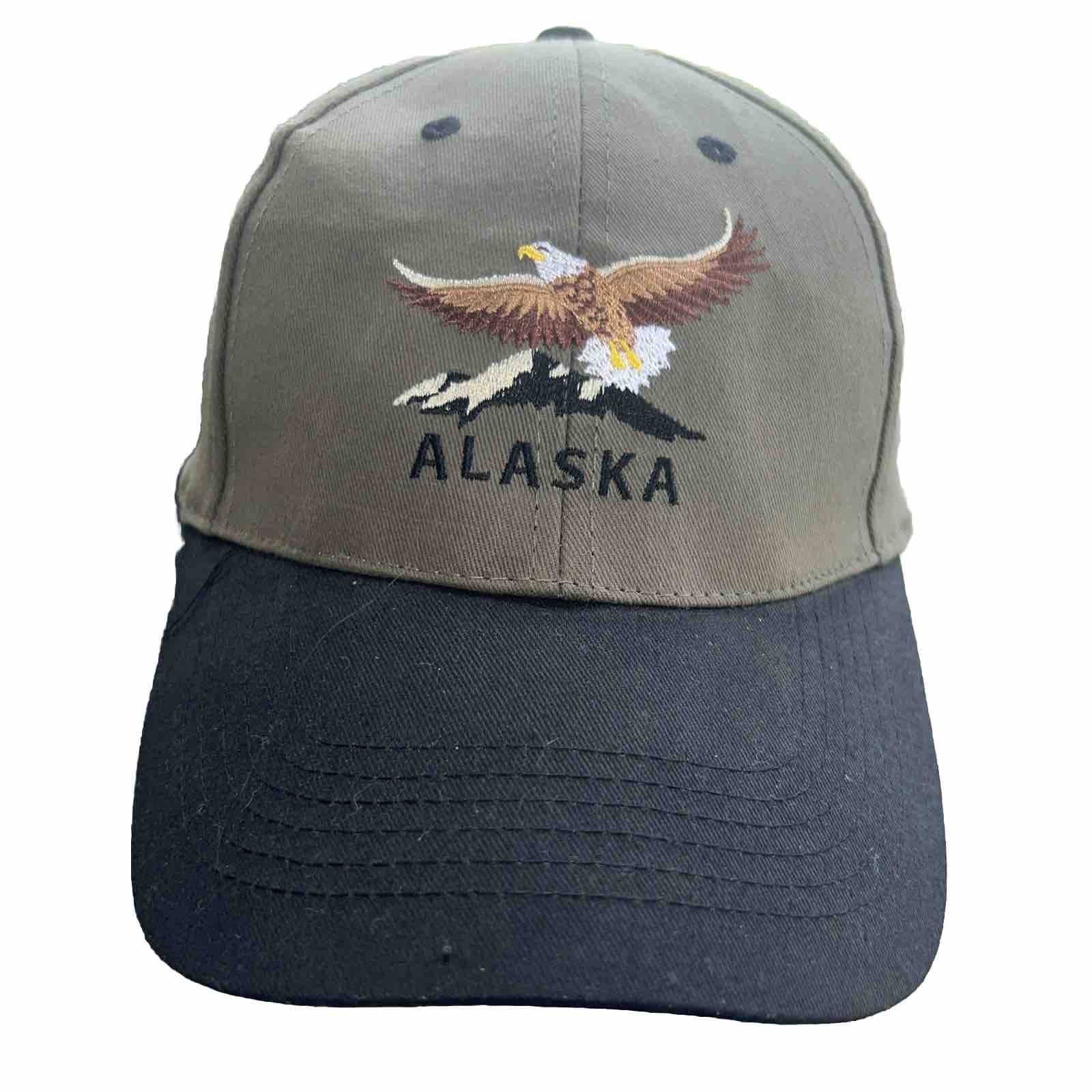 Alaska Embroidered Eagle Hat Cap Olive Green w Black Snapback Tongass TradingEUC