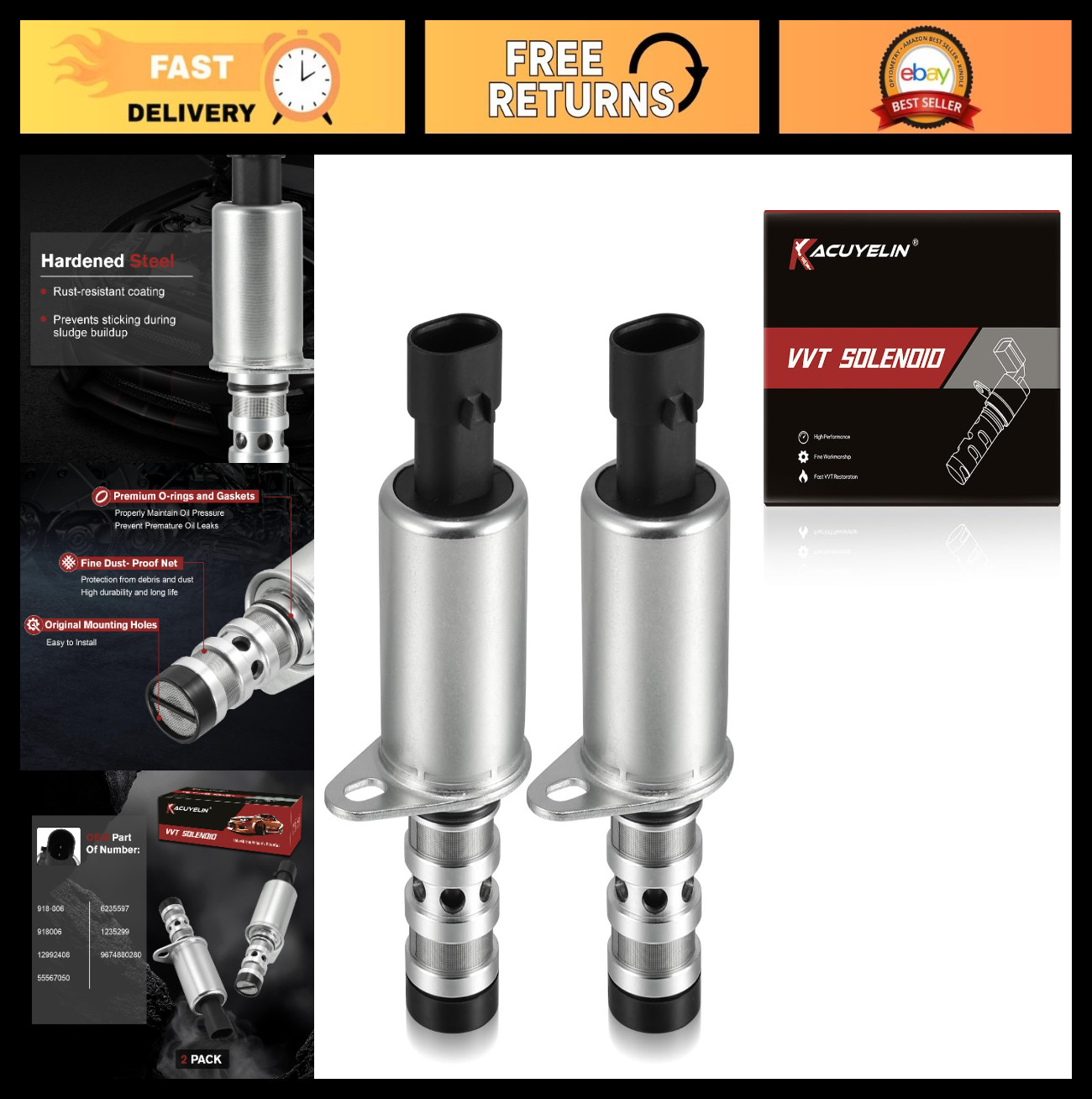 Engine Variable Valve Timing VVT Solenoid Oil Control Valve Compatible with Chev