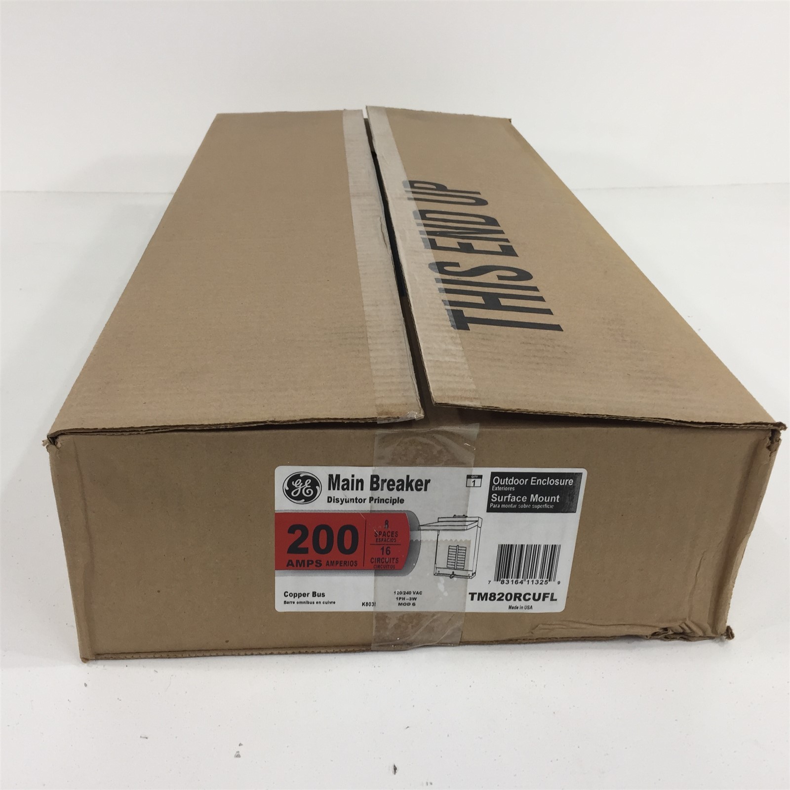 GE Main Breaker 200A Copper Bus TM820RCUFL 120/240VAC 1PH 3W 8SP 16C