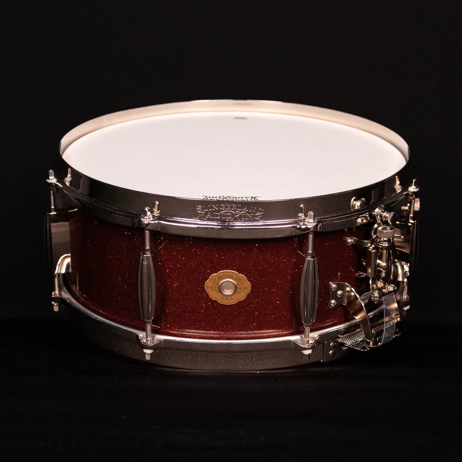 Slingerland 14" x 5.5" Radio King Solid Maple Snare Drum, Maroon Glass FP