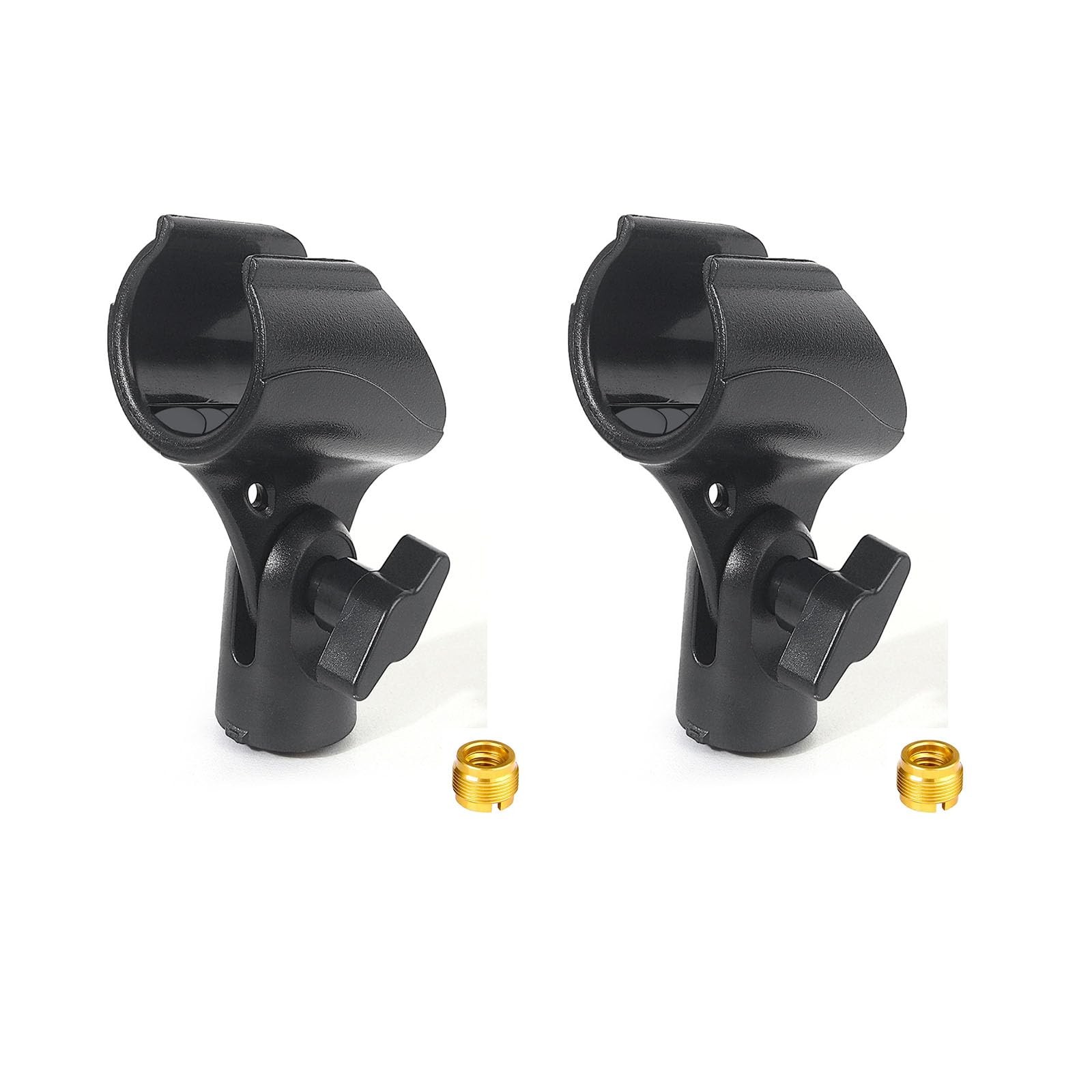 2 Pcs Universal Microphone Clip, Adjustable Mic Clip Holder for Black