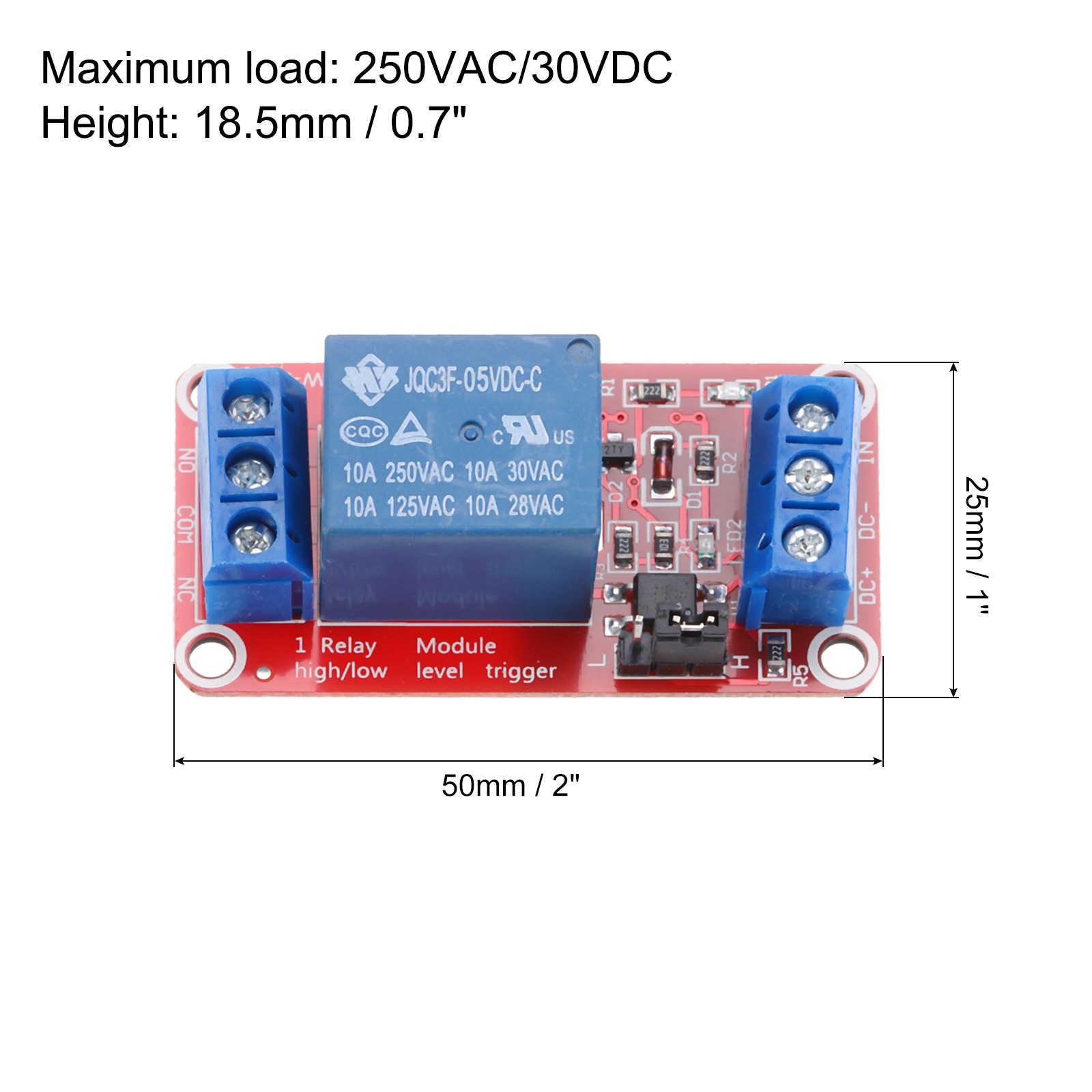 12 Pcs DC 5V 1 Channel Relay Module High or Low Level Trigger for Electronics