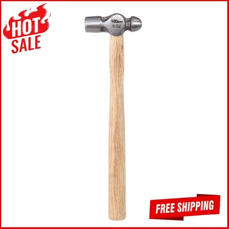 8 Ounce Ball Peen Wood Handled Hammer Smoothly Rounded Ball End Hand Tools