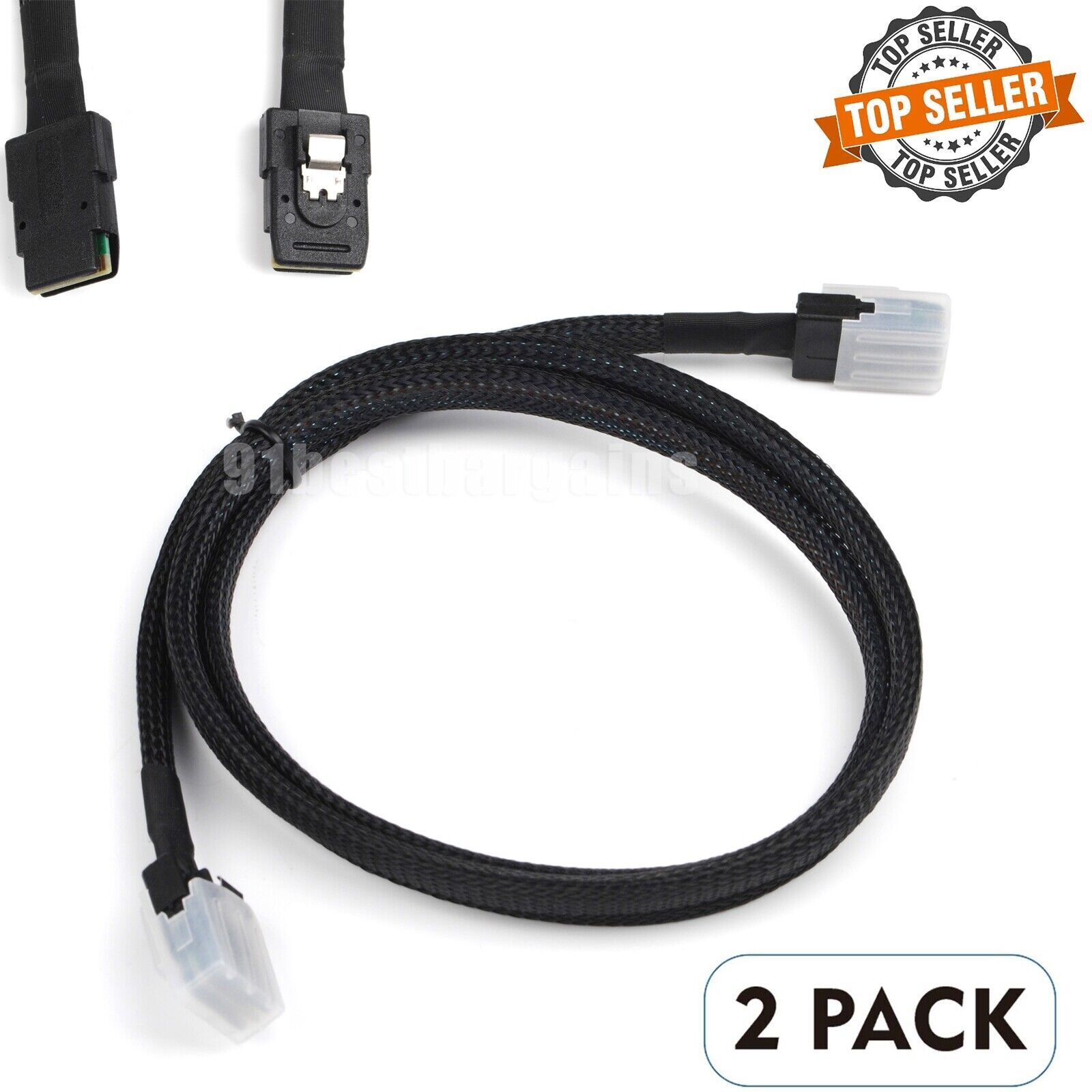 2x Mini SAS SFF8087 to SFF8087 Cable Breakout Data Splitter Internal Cable 100cm