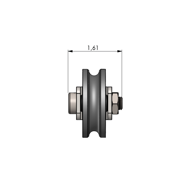 Cable Pulley incl. bracket, heavy duty / 2.05 in (52 mm) Diameter