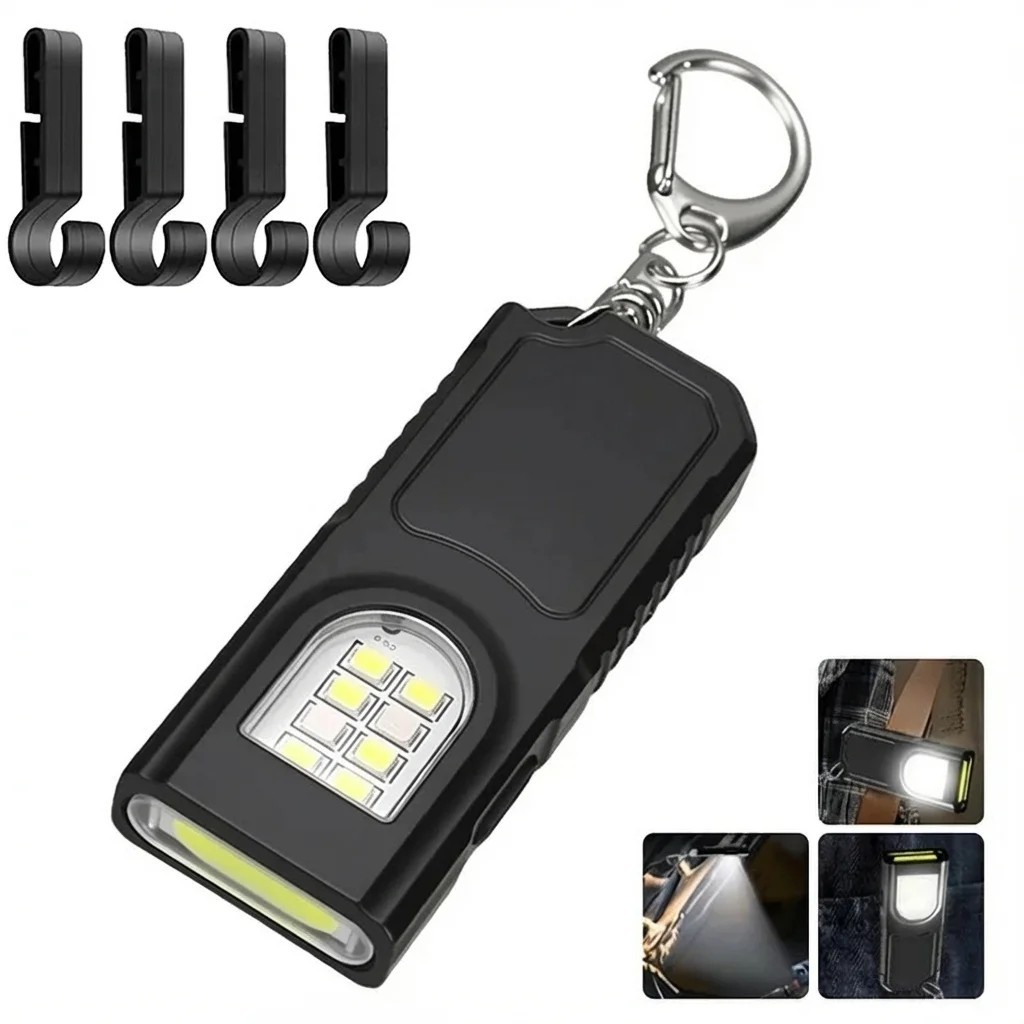 Powerful Mini LED Keychain Flashlight USB Rechargeable Waterproof EDC SOS Light