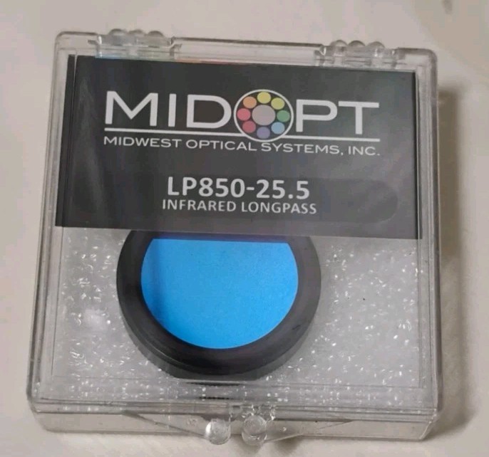 Qty:2 Midwest Optical Systems BP850-25.5 Near IR Bandpass 25.5mm Filters-NEW