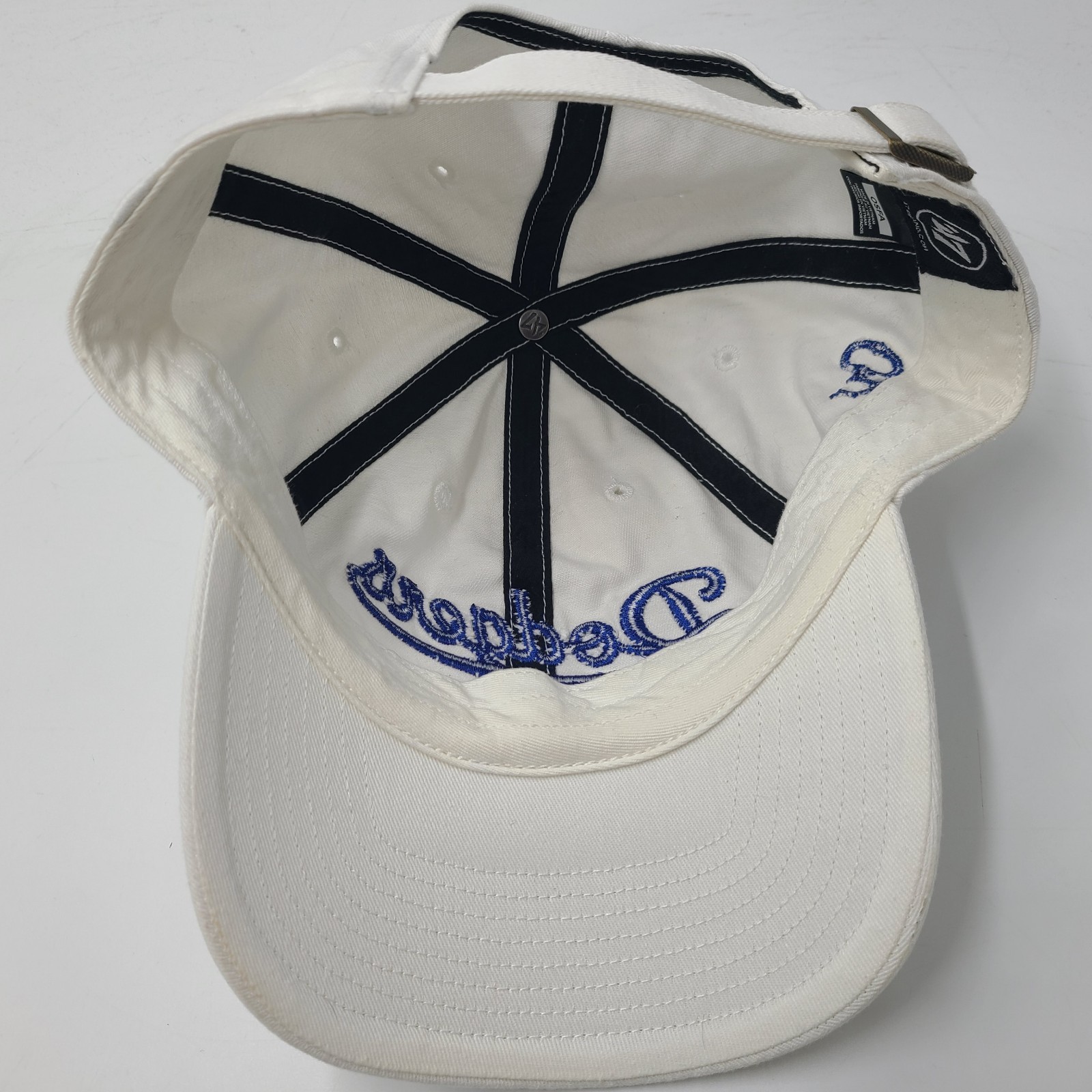 Oklahoma City Dodgers Hat Adjustable 47 Brand Clean Up Strapback OKC White MiLB