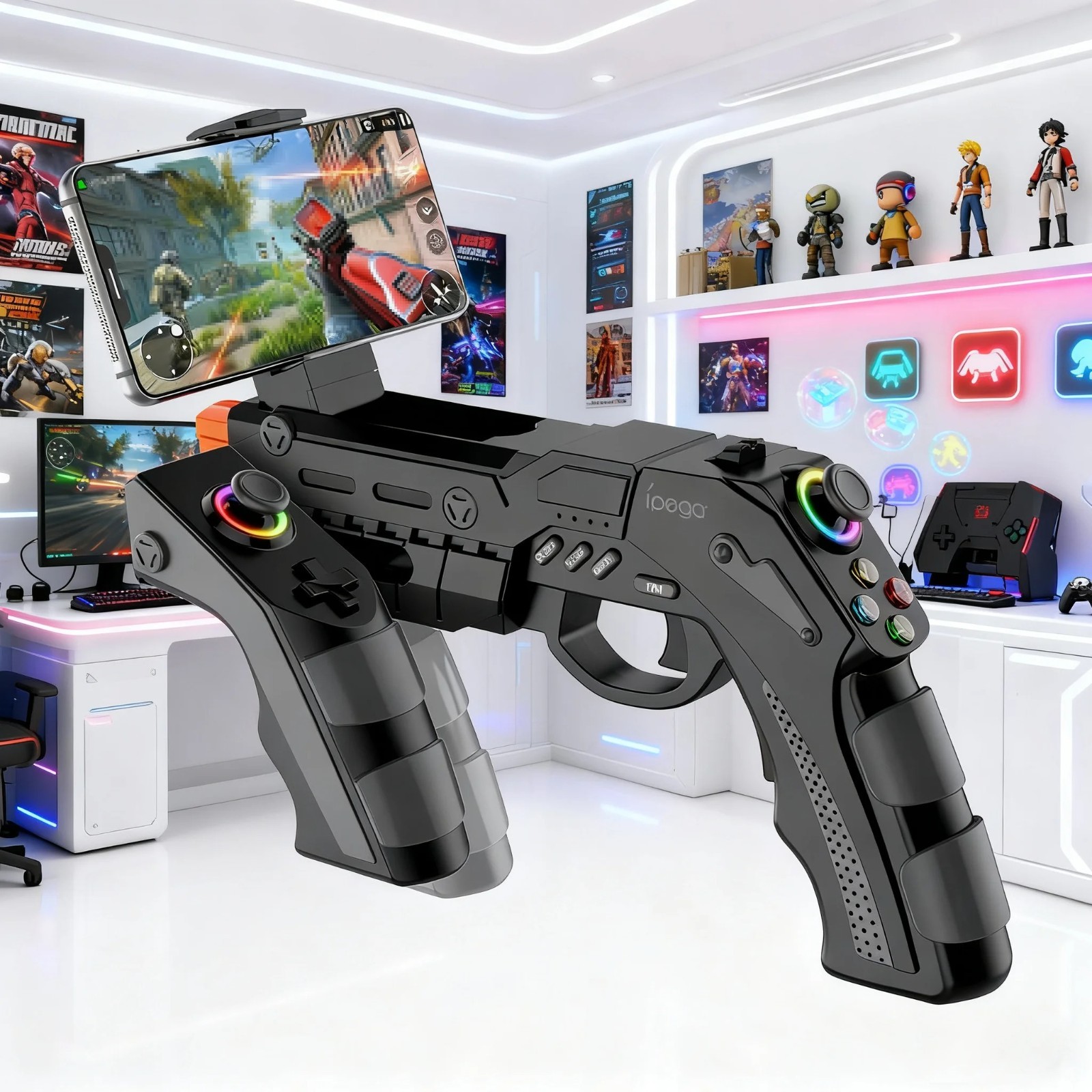 IPEGA Wireless Game Gun PG-9257 for PS4/PS3/Android/iOS/Switch/PC with Vibration