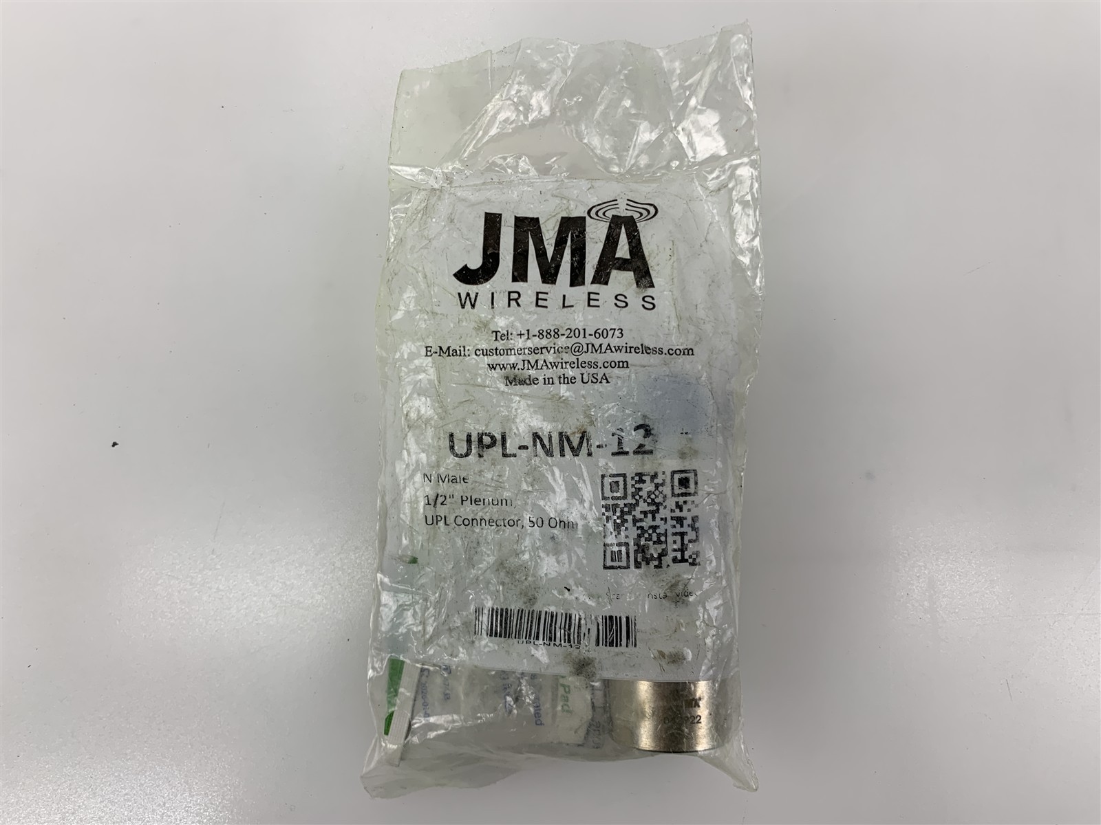 JMA UPL-NM-12 N Male 1/2" Plenum UPL Connector, 50 Ohm