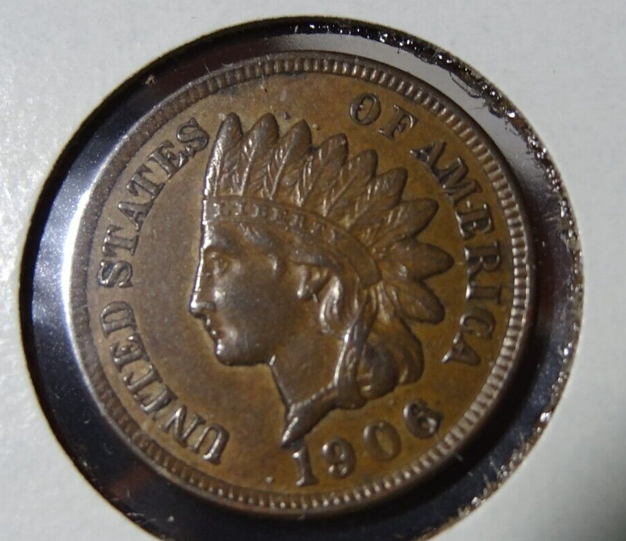 1906 Indian Head Cent US One Penny Coin