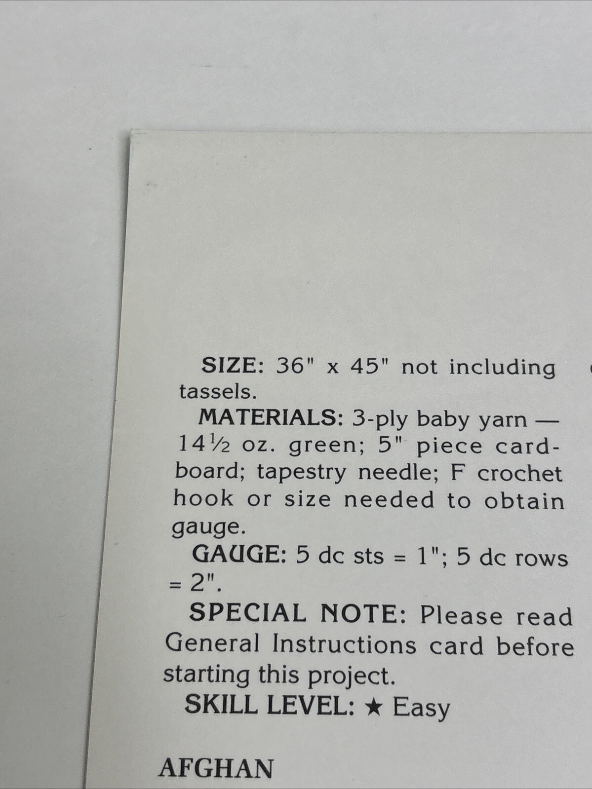 Picot Shells Ripple Afghan Crochet Pattern Card Needlecraft Shop