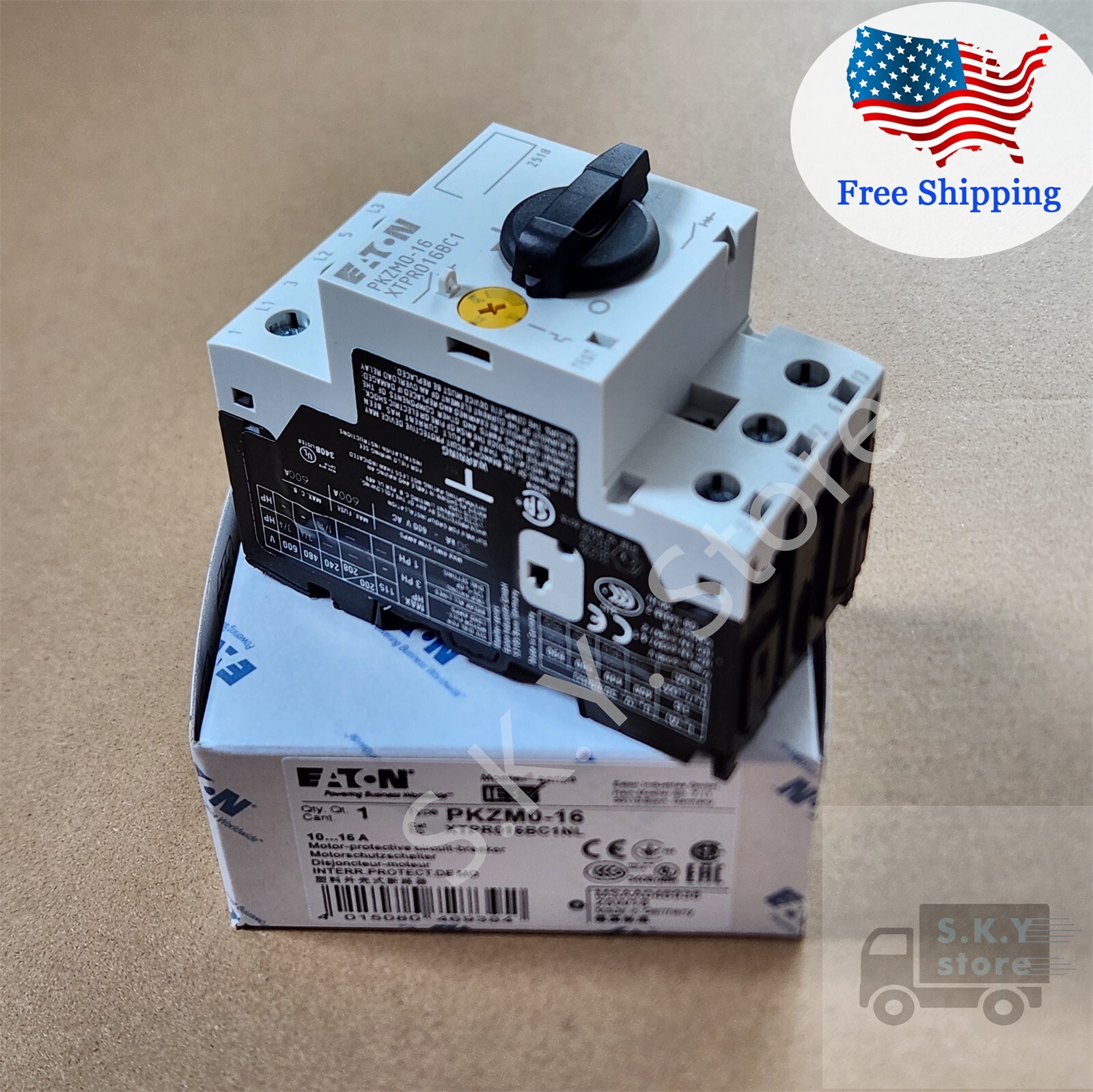 New EATON Moeller PKZM0-16 CIRCUIT BREAKER, 3 Pole 16A, PKZM016, PKZMO16