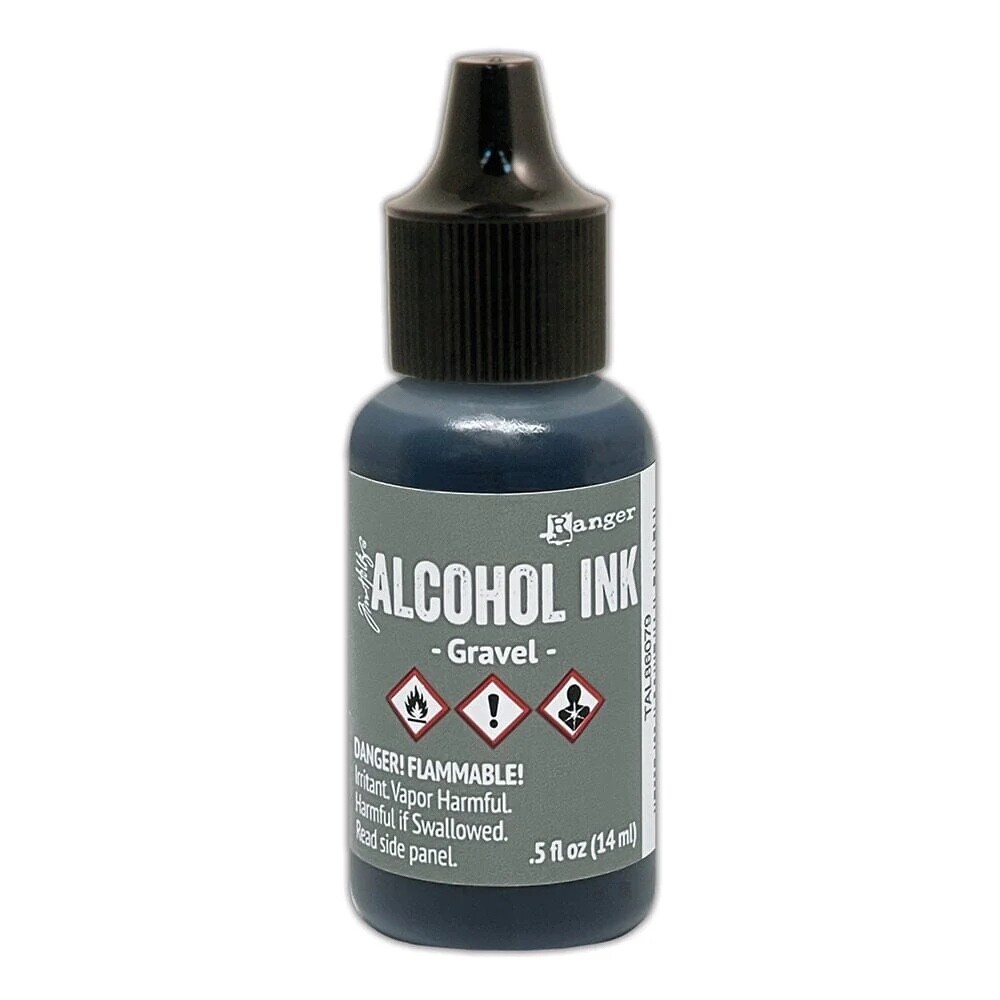 Ranger, Tim Holtz, Alcohol Ink, Gravel Alcohol Ink, .5 fl oz, Grey, Slate