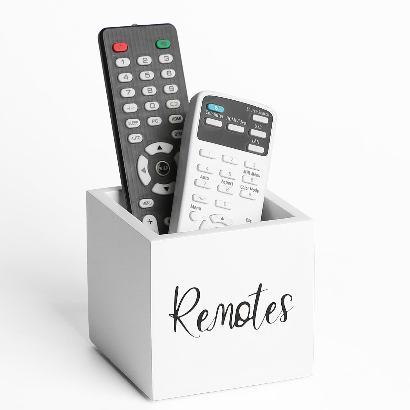 Wood Remote Control Holder, TV Remote Control Organizer for Home Bedroom Tabl...