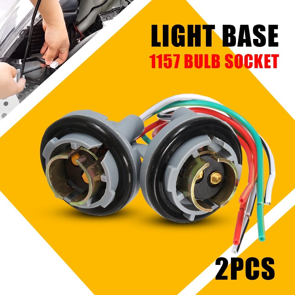 Universal Pigtail Wire Female Bulb 1157 Socket Light Harness Set Base Two Pair