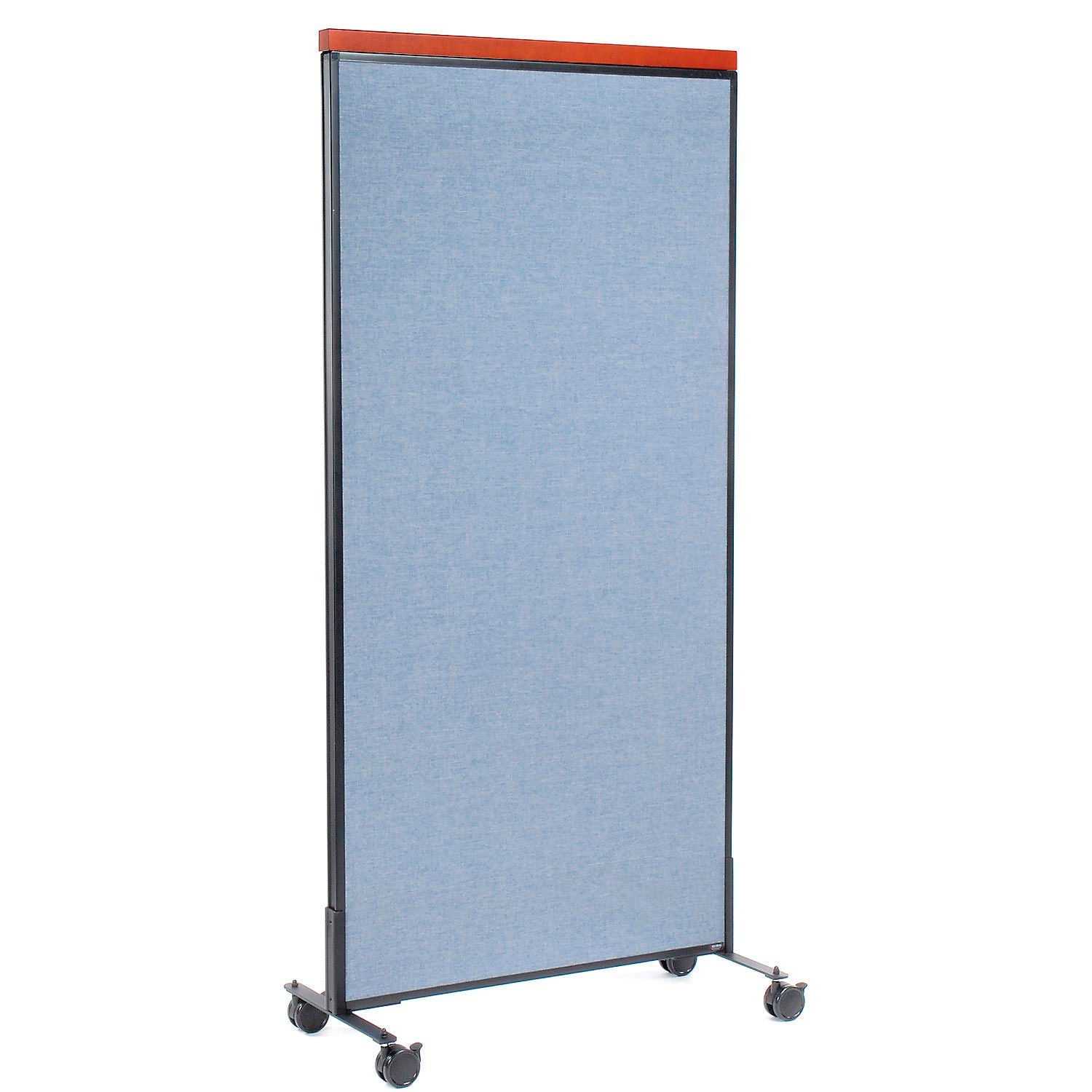 36-1/4"W x 76-1/2"H Mobile Deluxe Office Partition Panel Blue