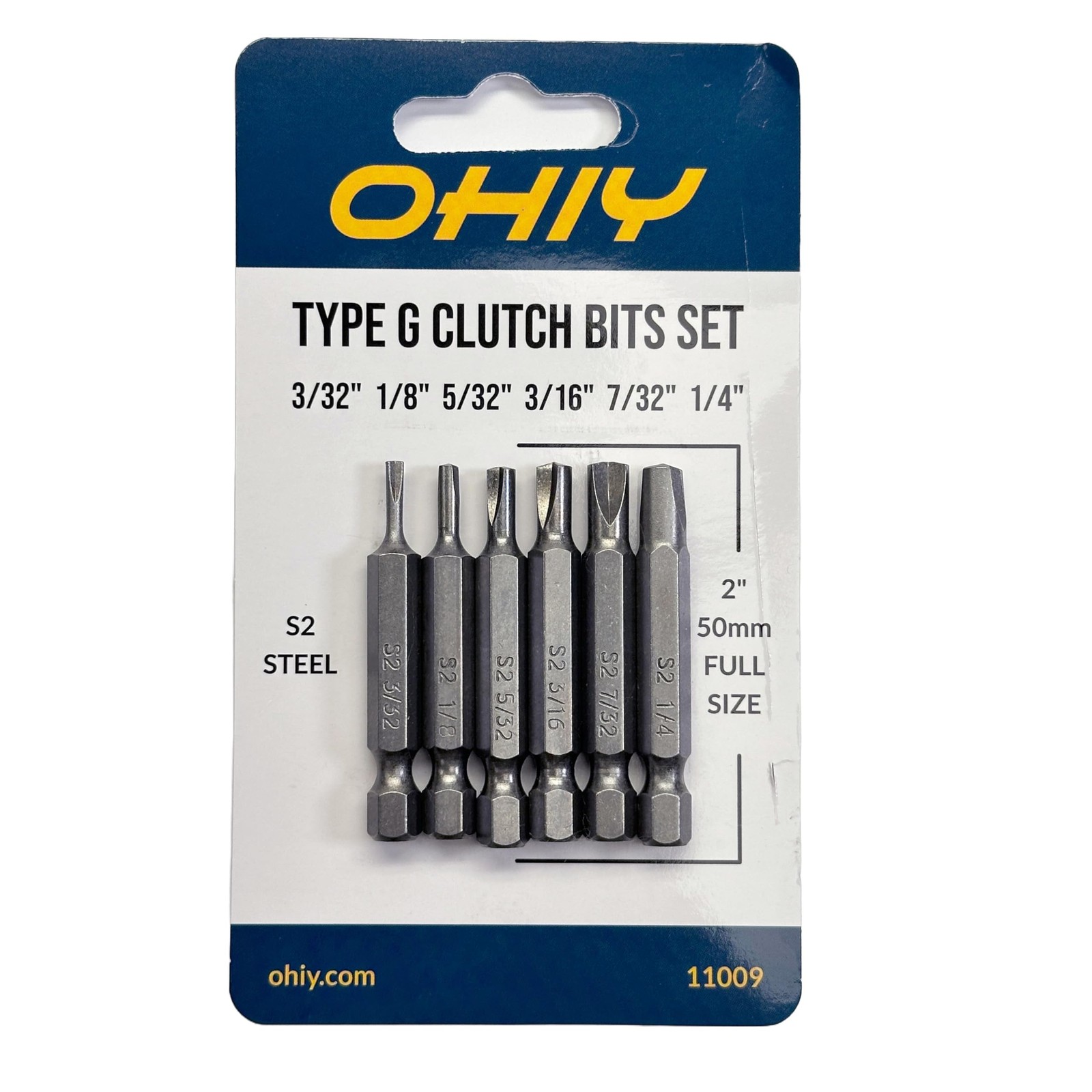 Type G Clutch Bits Set, 6 Sizes One Size