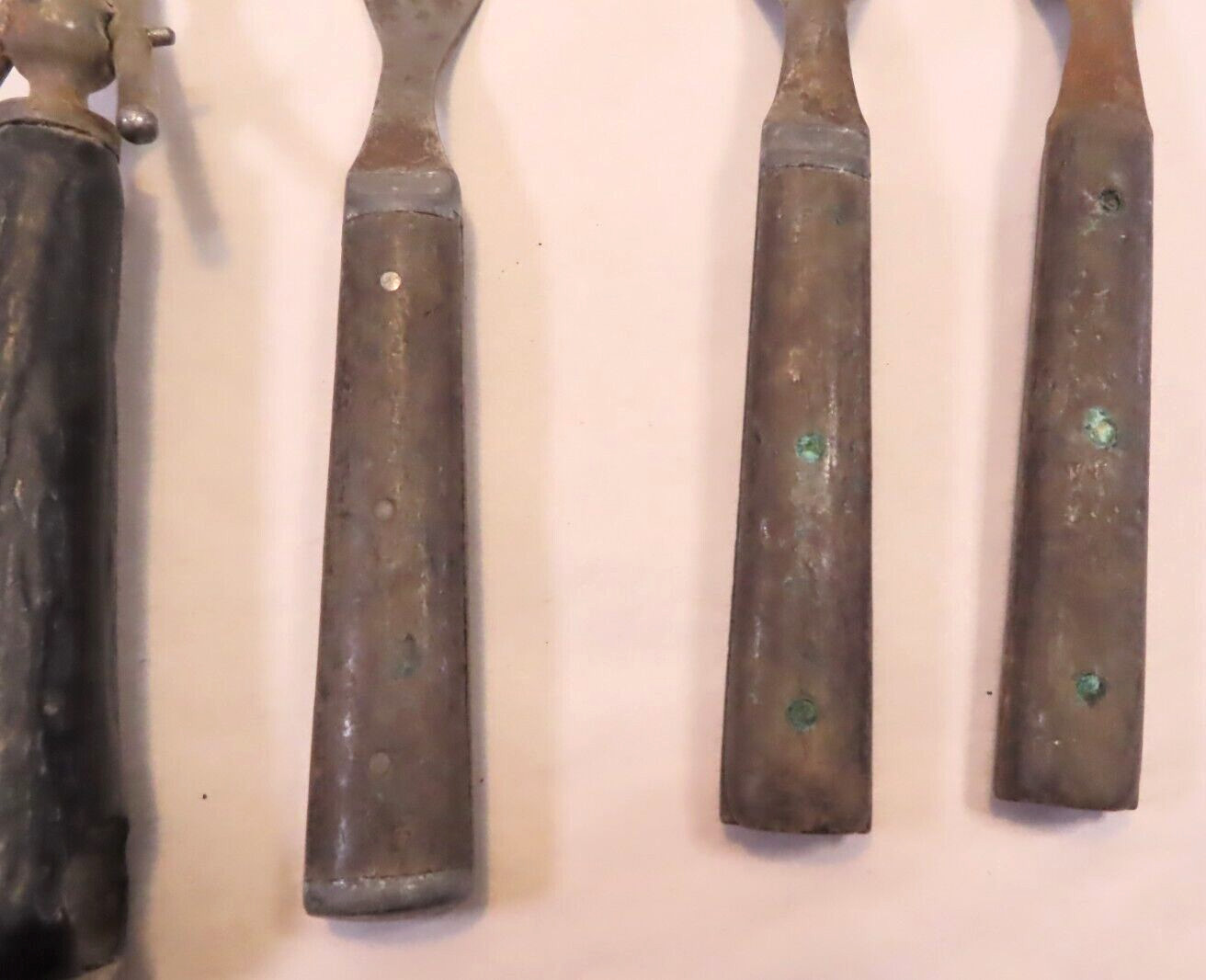 Antique Civil War Era Carving Fork and (6) Dinner Forks