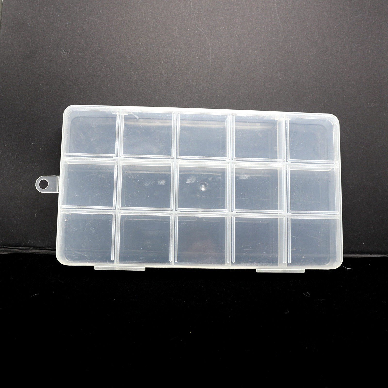 Clear Plastic Organizer Box Case 15 Grids Jewelry Craft Storage Container 6.7"