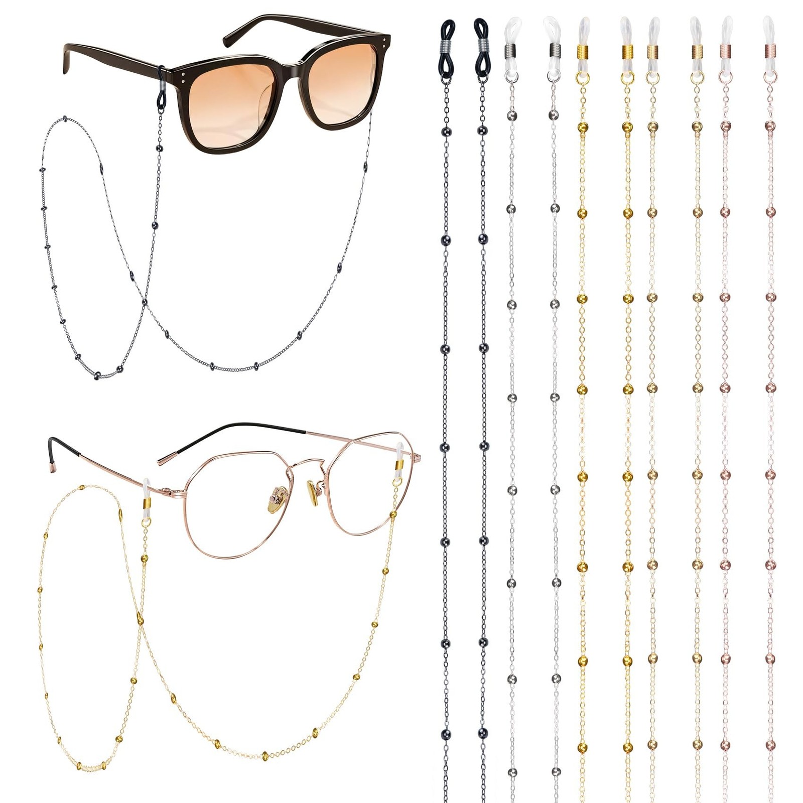 5 Pcs Glasses Chain Eyeglasses Strap Chain for Glasses Around Neck Women Styl...