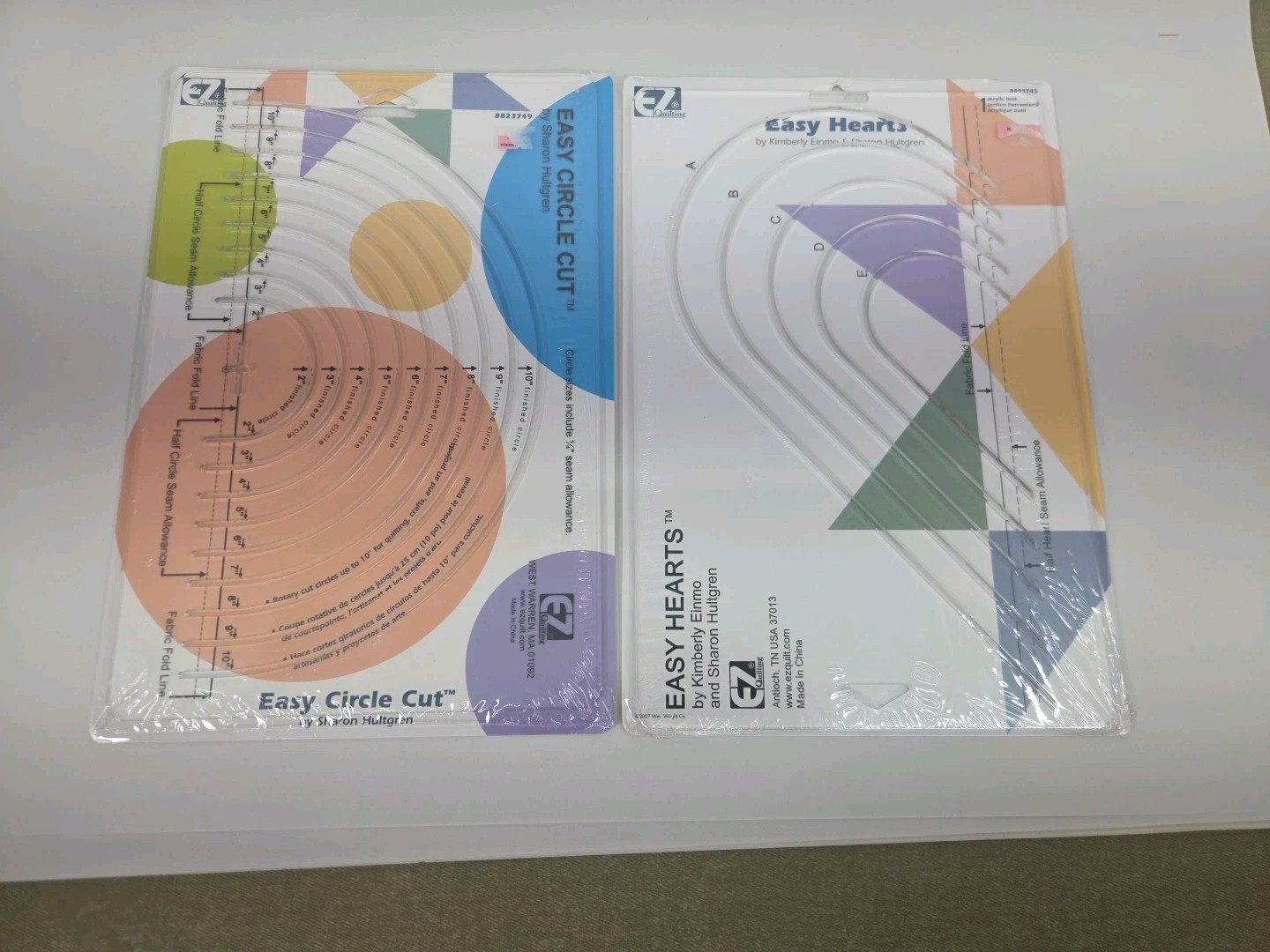 2 EZ Quilting Templates Easy Hearts And Easy Circles