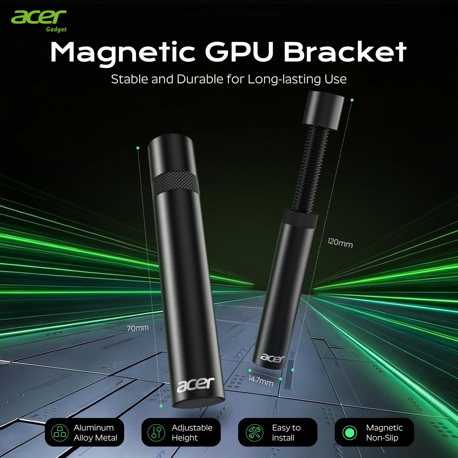 Acer GPU Support Bracket Adjustable Anti-Sag Graphics Card Holder Stand