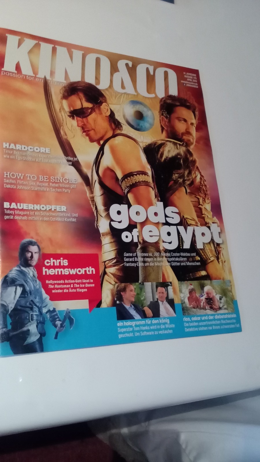 Cinema & Co April 2016, to Gods of Egypt with Gerard Butler, great condition for collectors