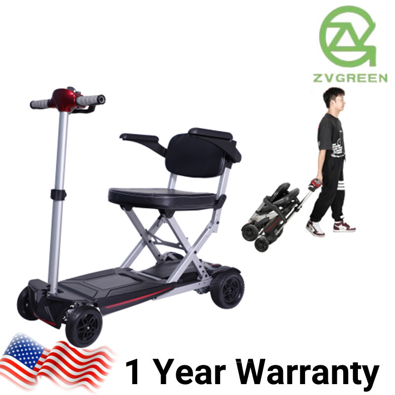 4 Wheels Foldable Travel Mobility Scooter 24V Battery Powered for Elderly